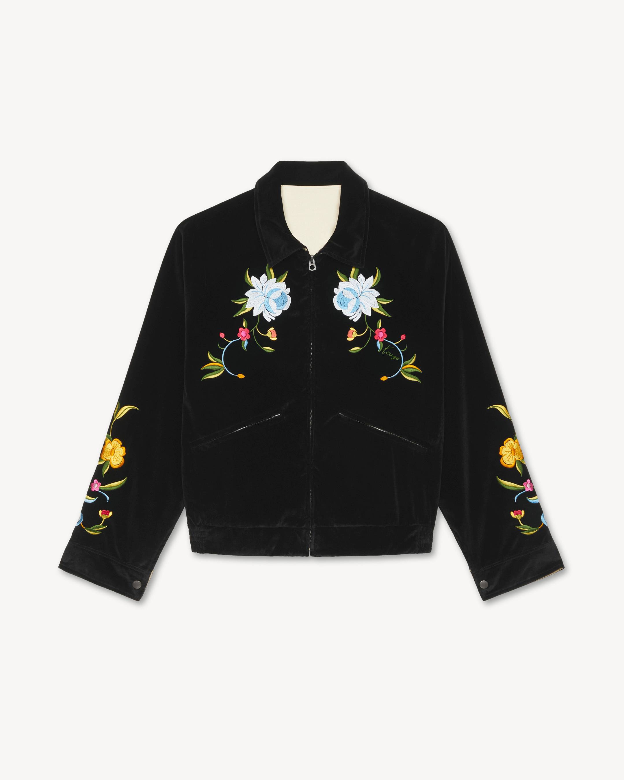 'KENZO Windflower' エンブロイダリー ユニセックス スーベニア ジャケット イン コットン コーデュロイ