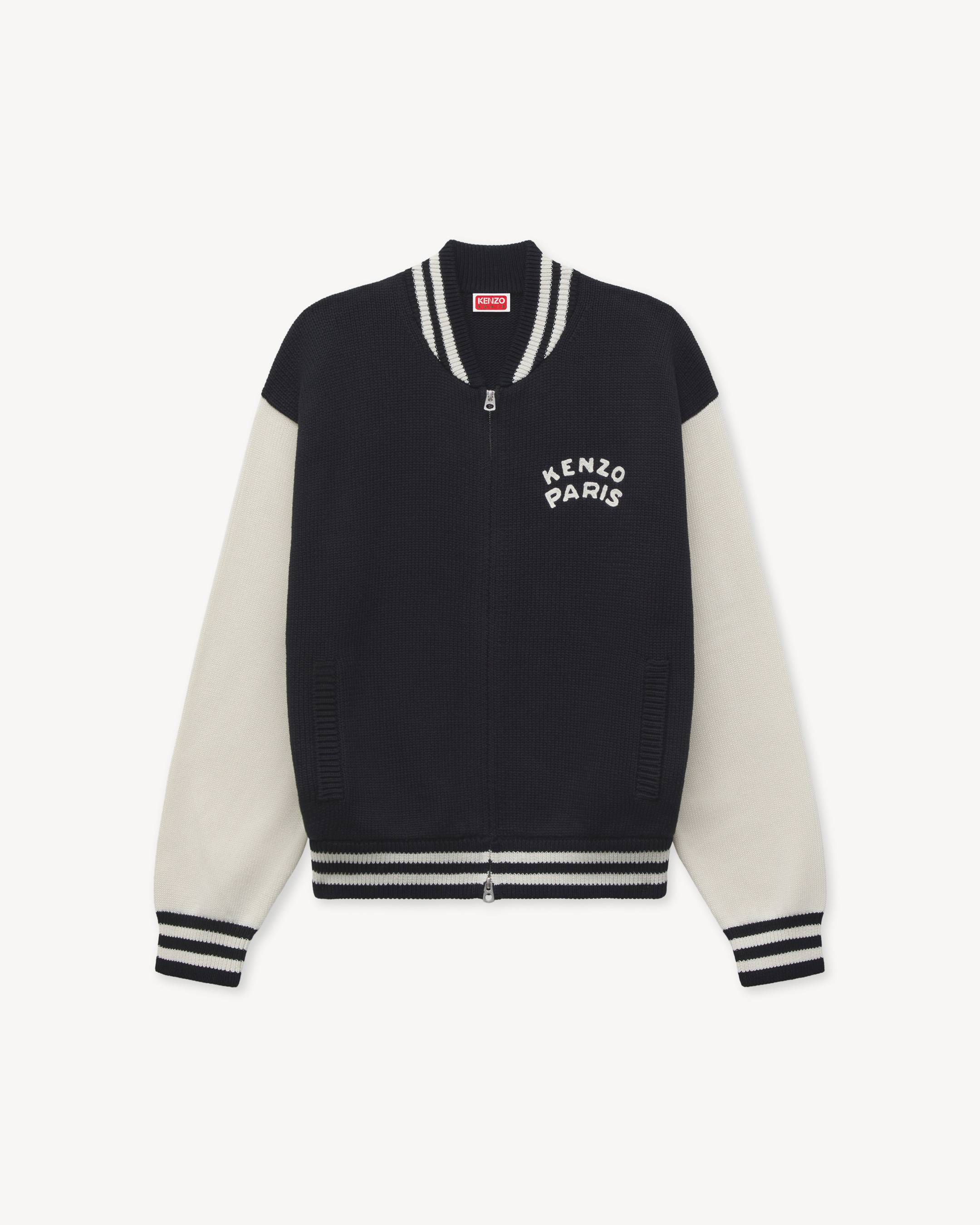 Cardigan varsity 'KENZO Paris Emblem' en coton m&eacute;lang&eacute;