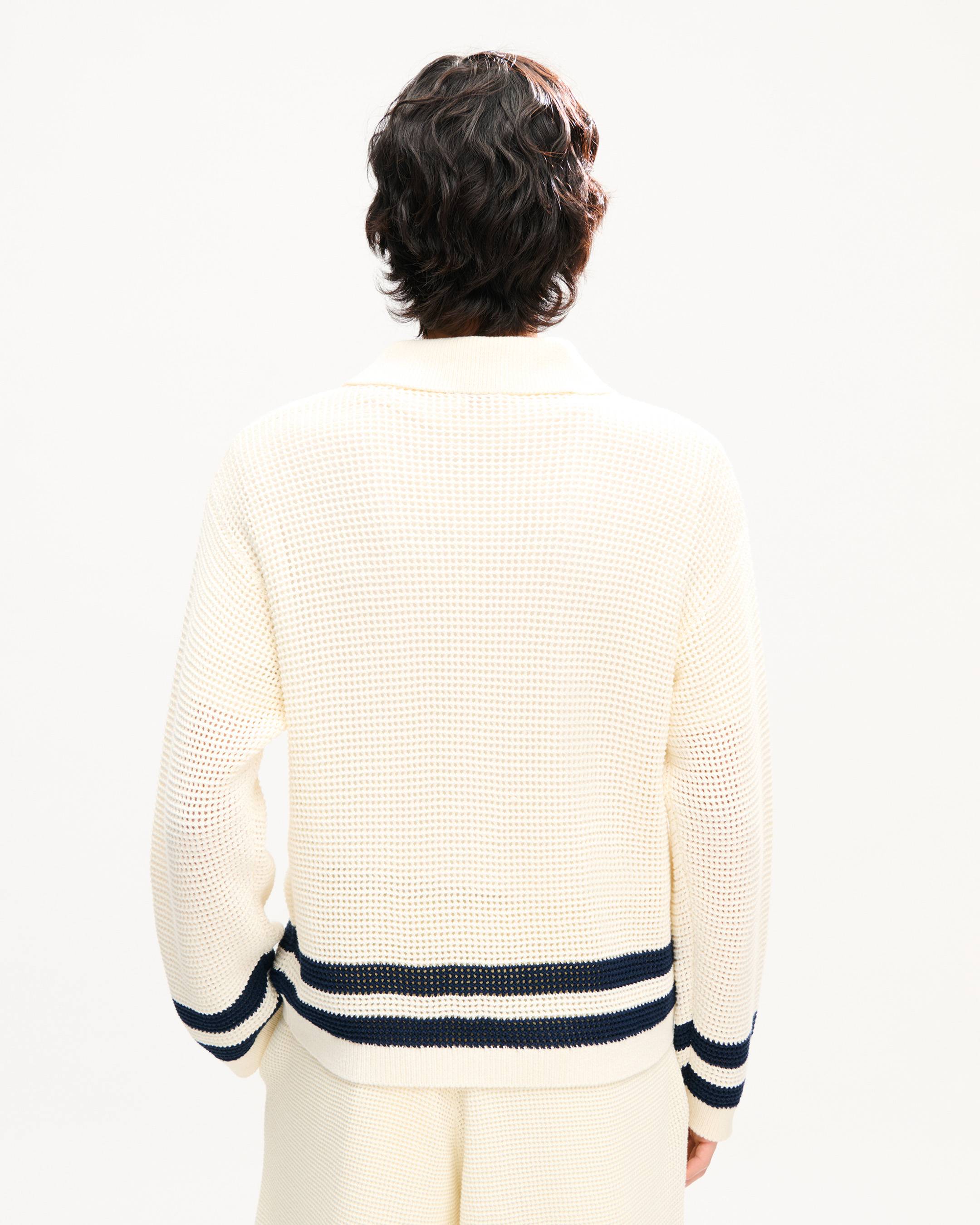 Polo collar cardigan in mesh | Men's | KENZO