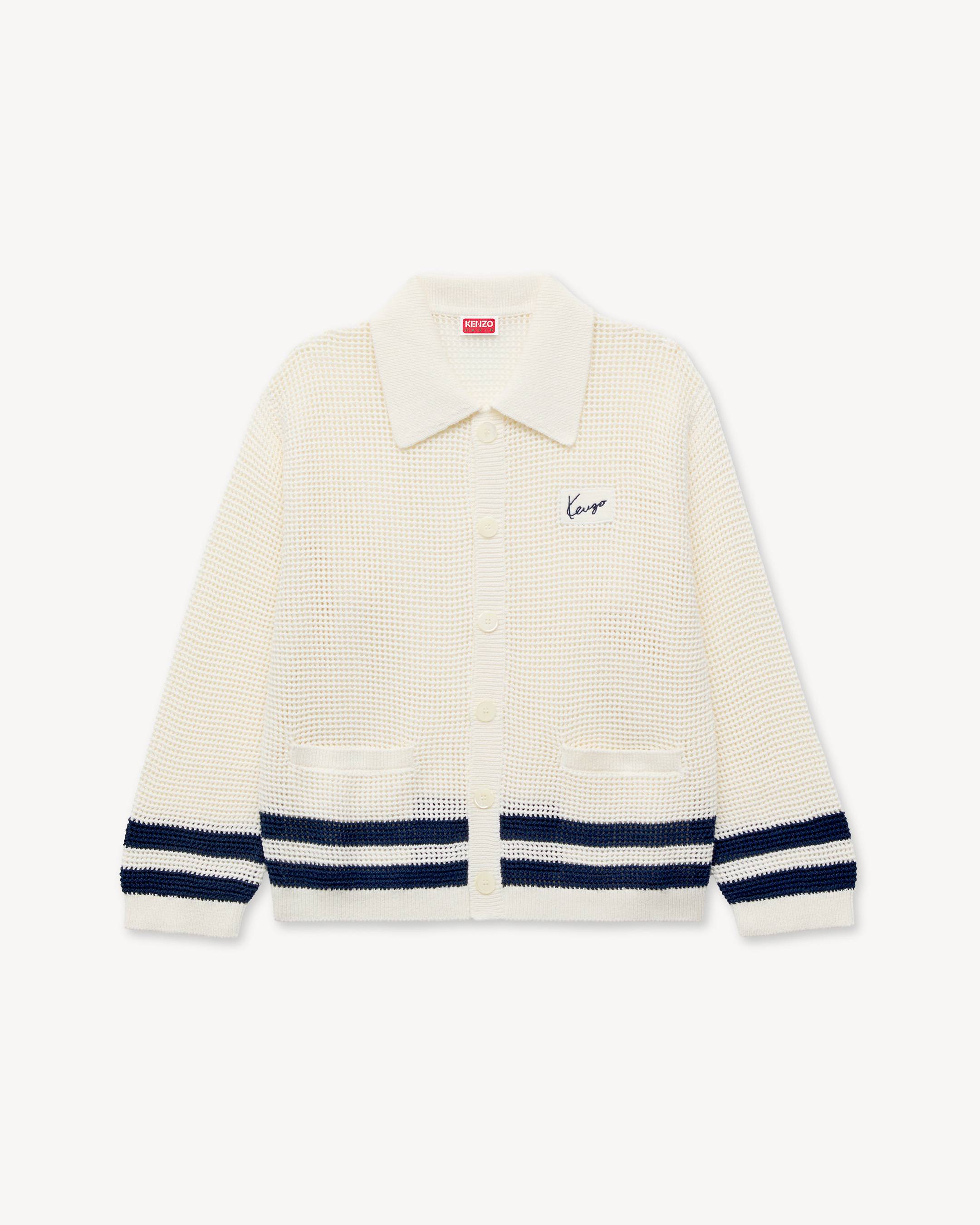 Polo collar cardigan in mesh | Men's | KENZO