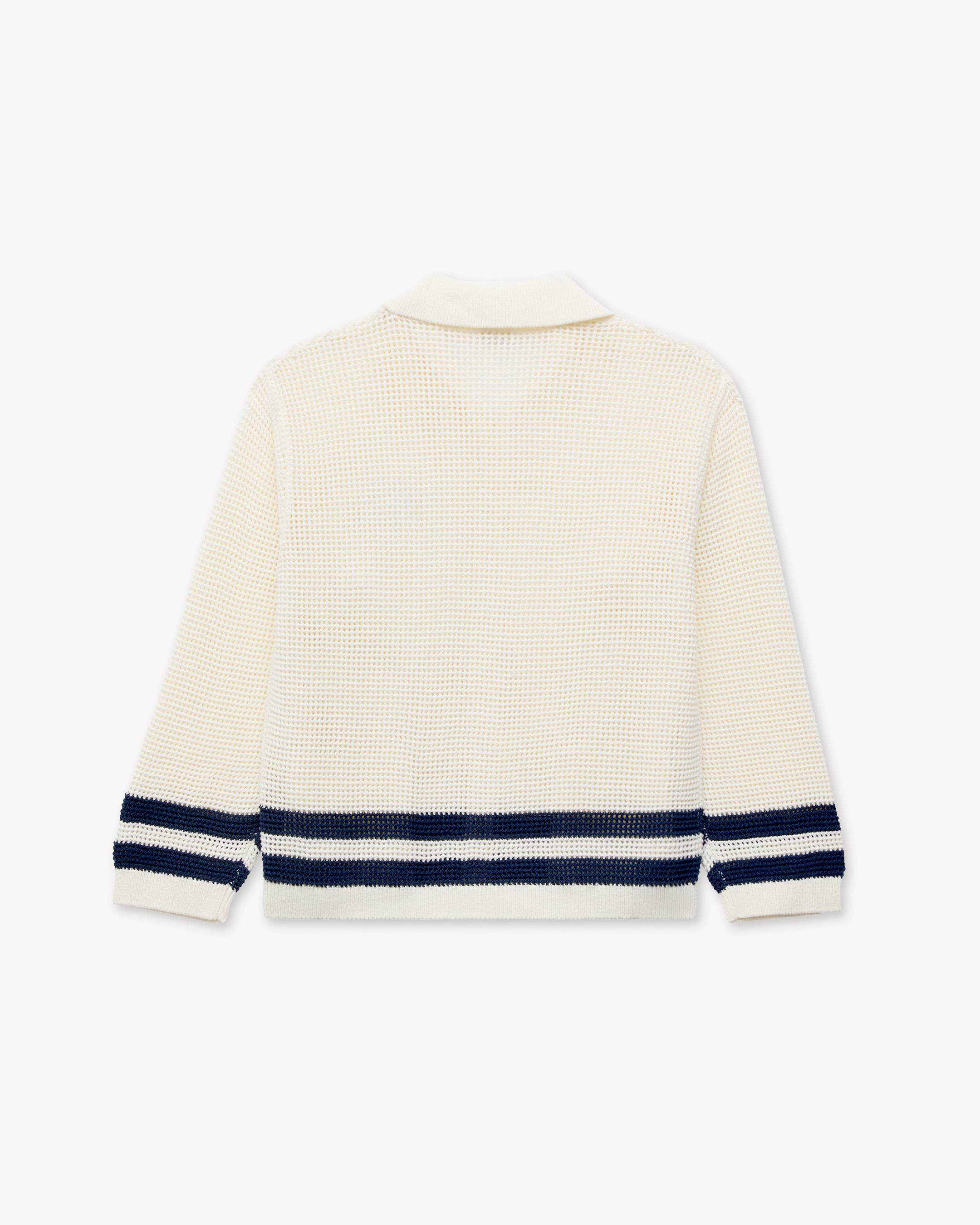 Polo collar cardigan in mesh | Men's | KENZO