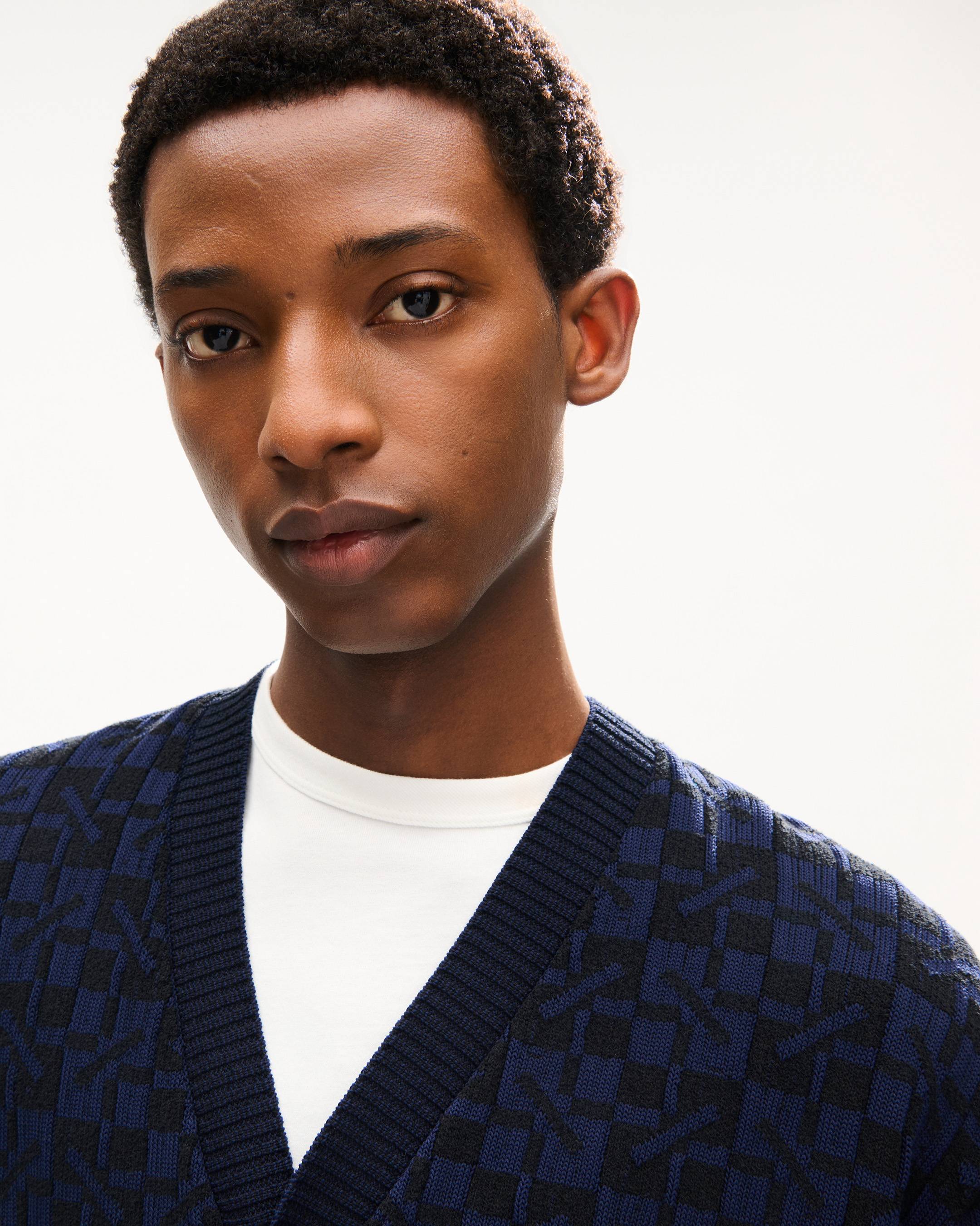 'Kenzogram' cardigan in cotton