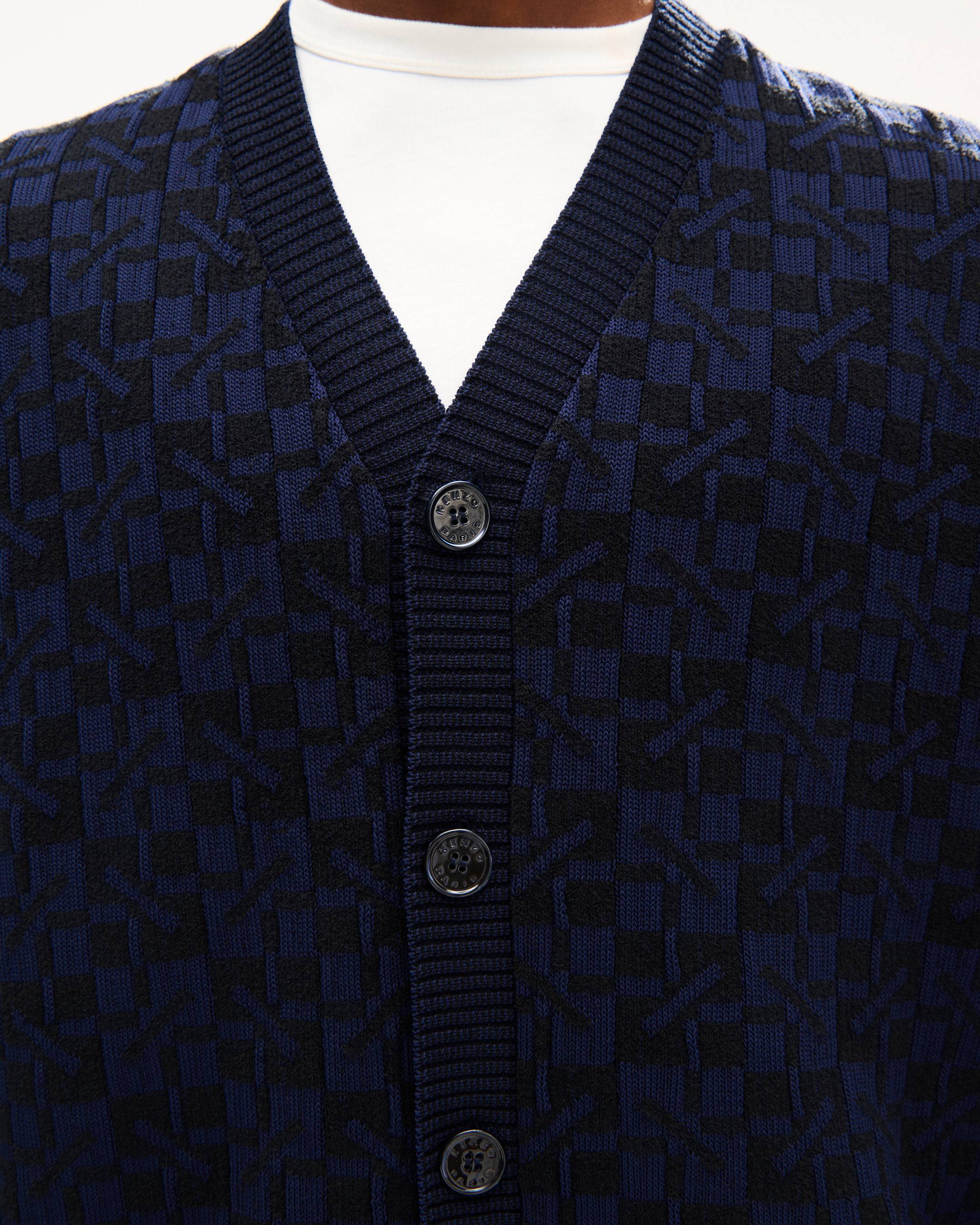 'Kenzogram' cardigan in cotton