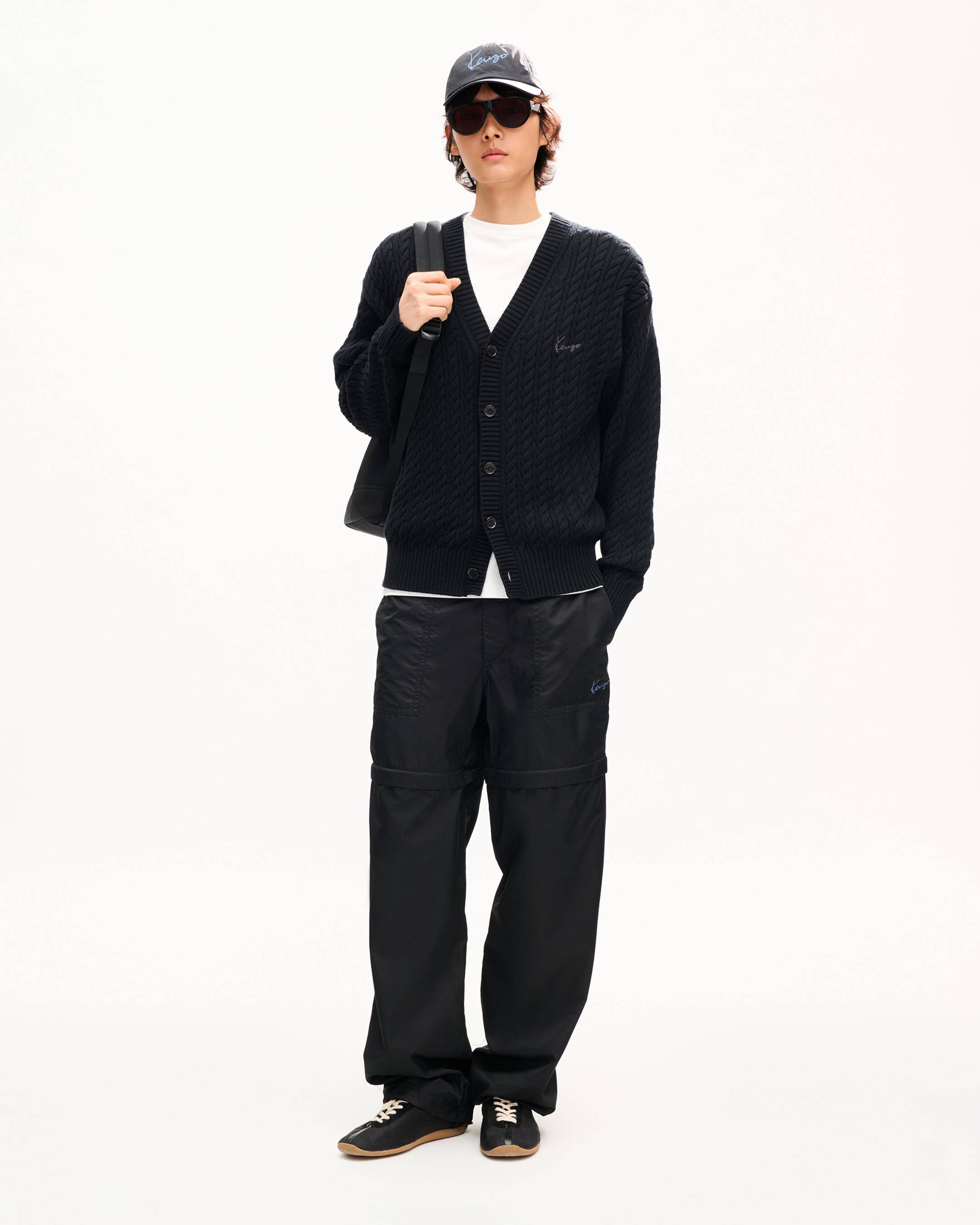 KENZO Signature Cable' embroidered knit cardigan | Men's | KENZO