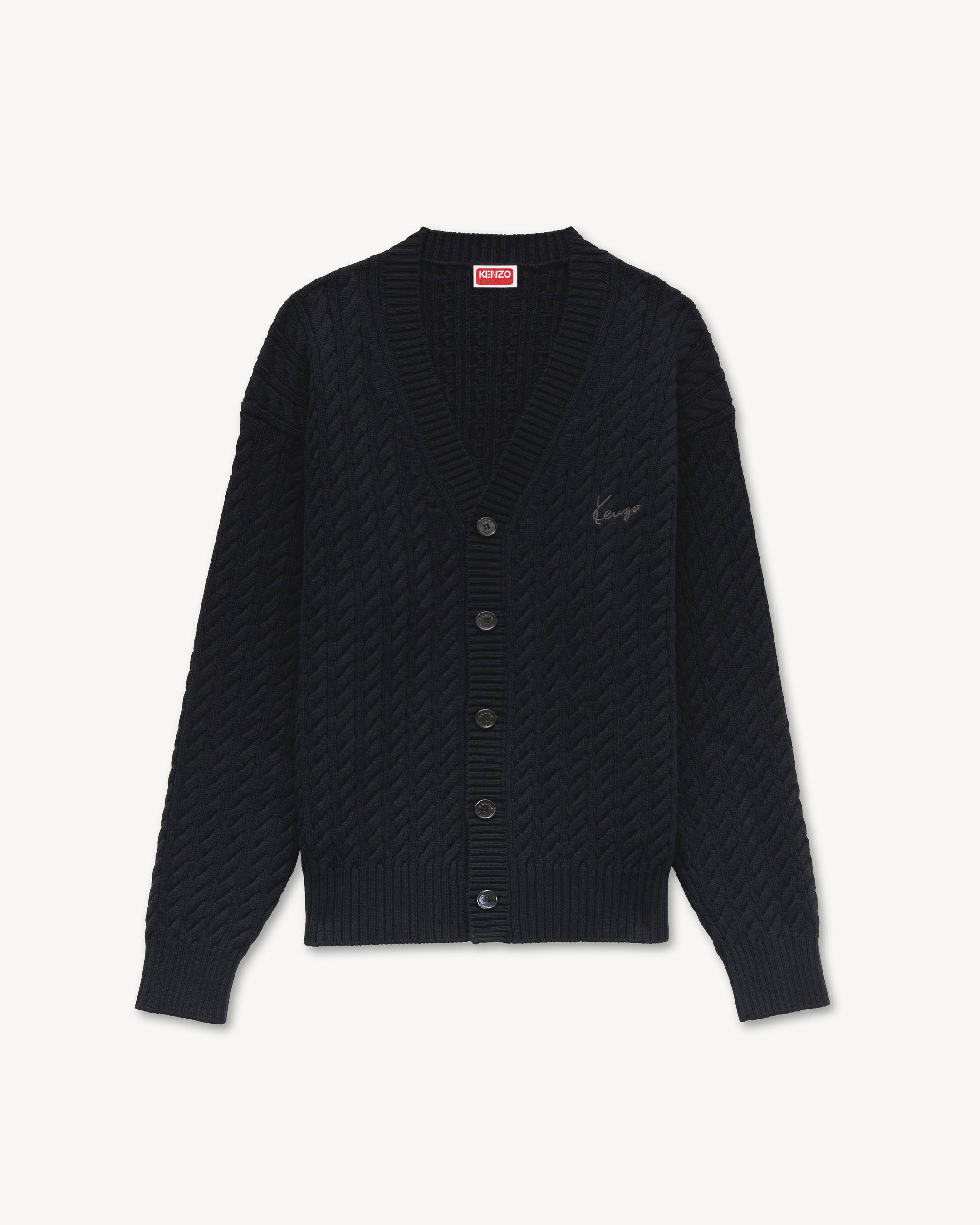 KENZO Signature Cable' embroidered knit cardigan | Men's | KENZO