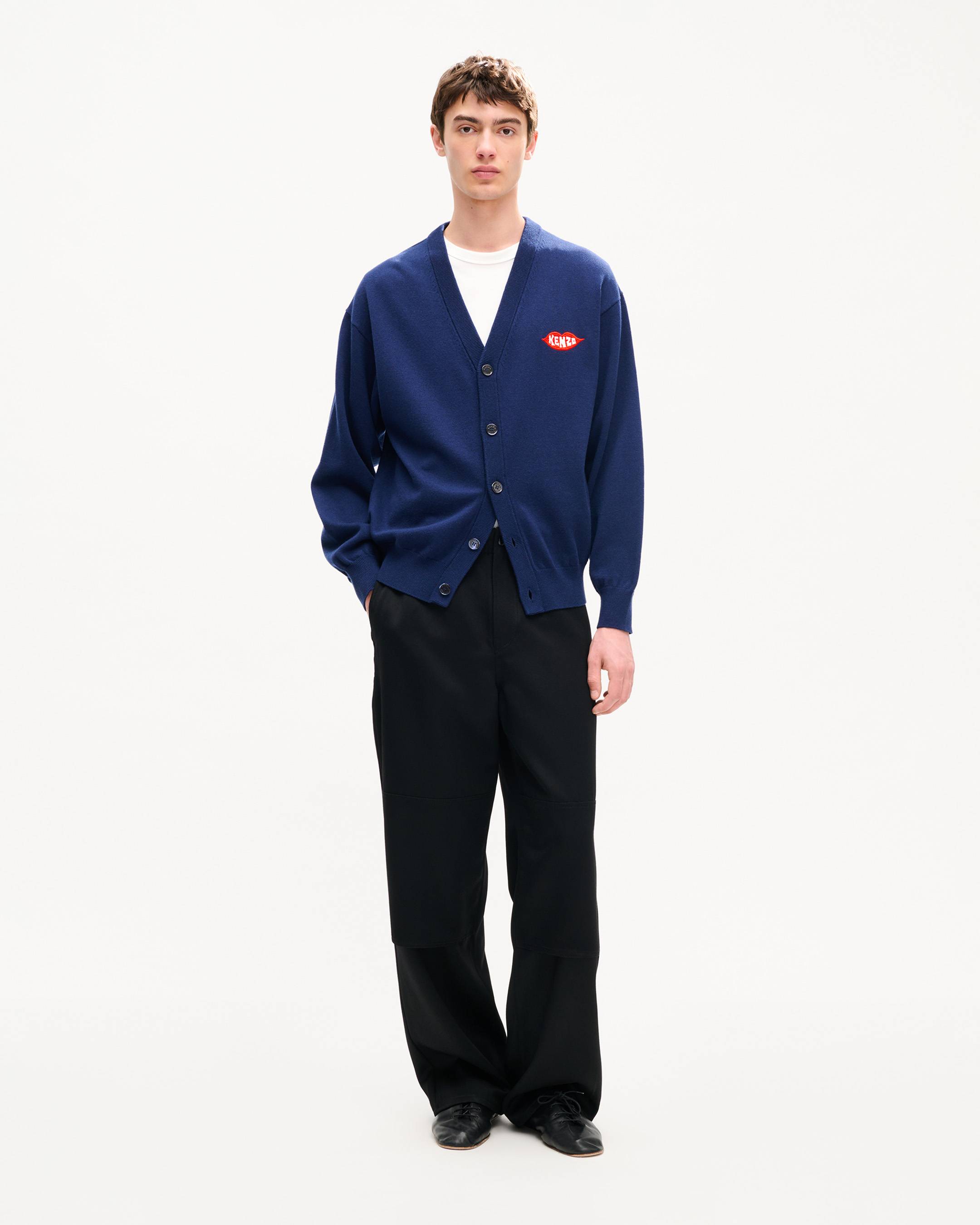 KENZO Loves' embroidered cardigan in wool cotton | Men's | KENZO