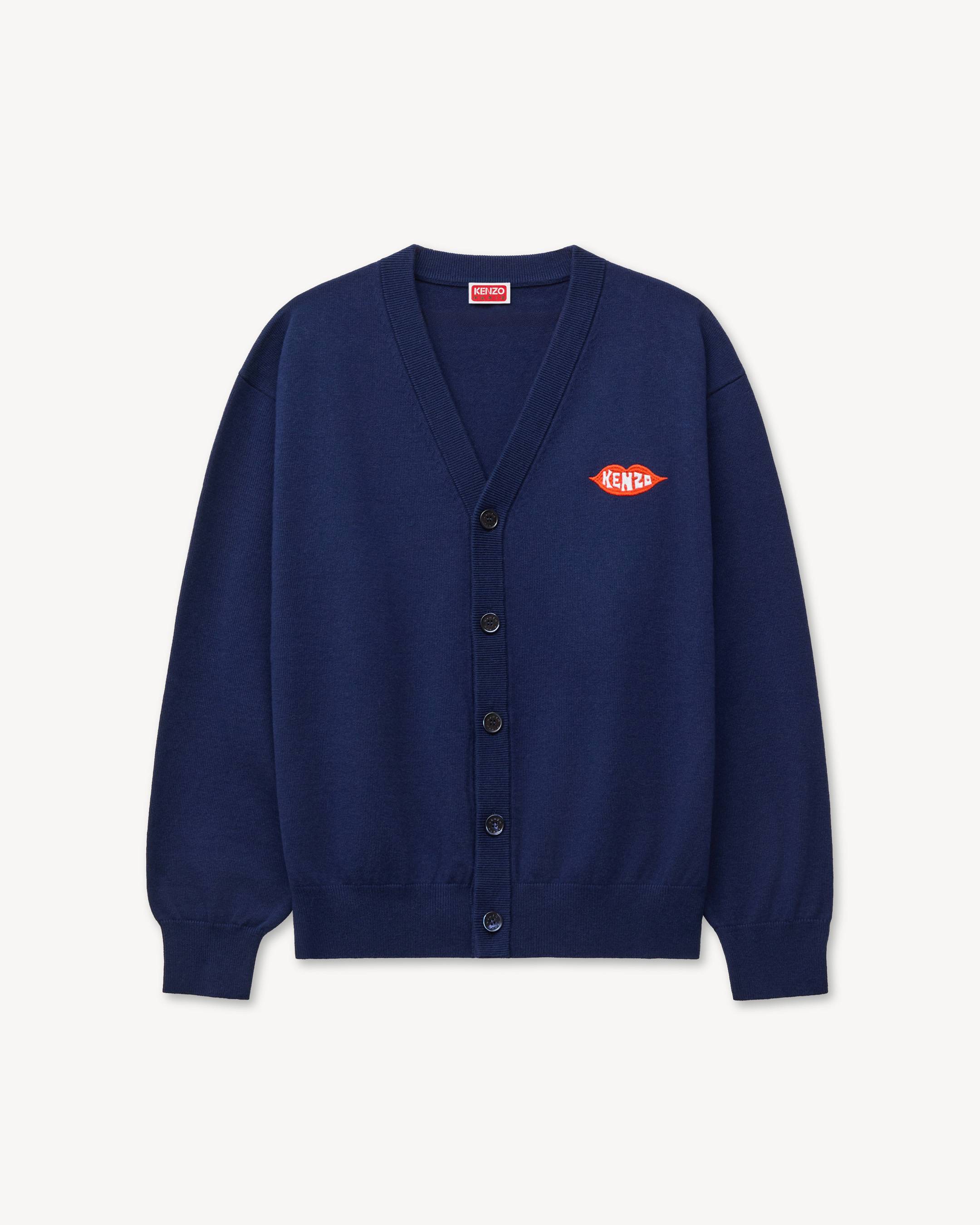 'KENZO Loves' embroidered cardigan in wool cotton