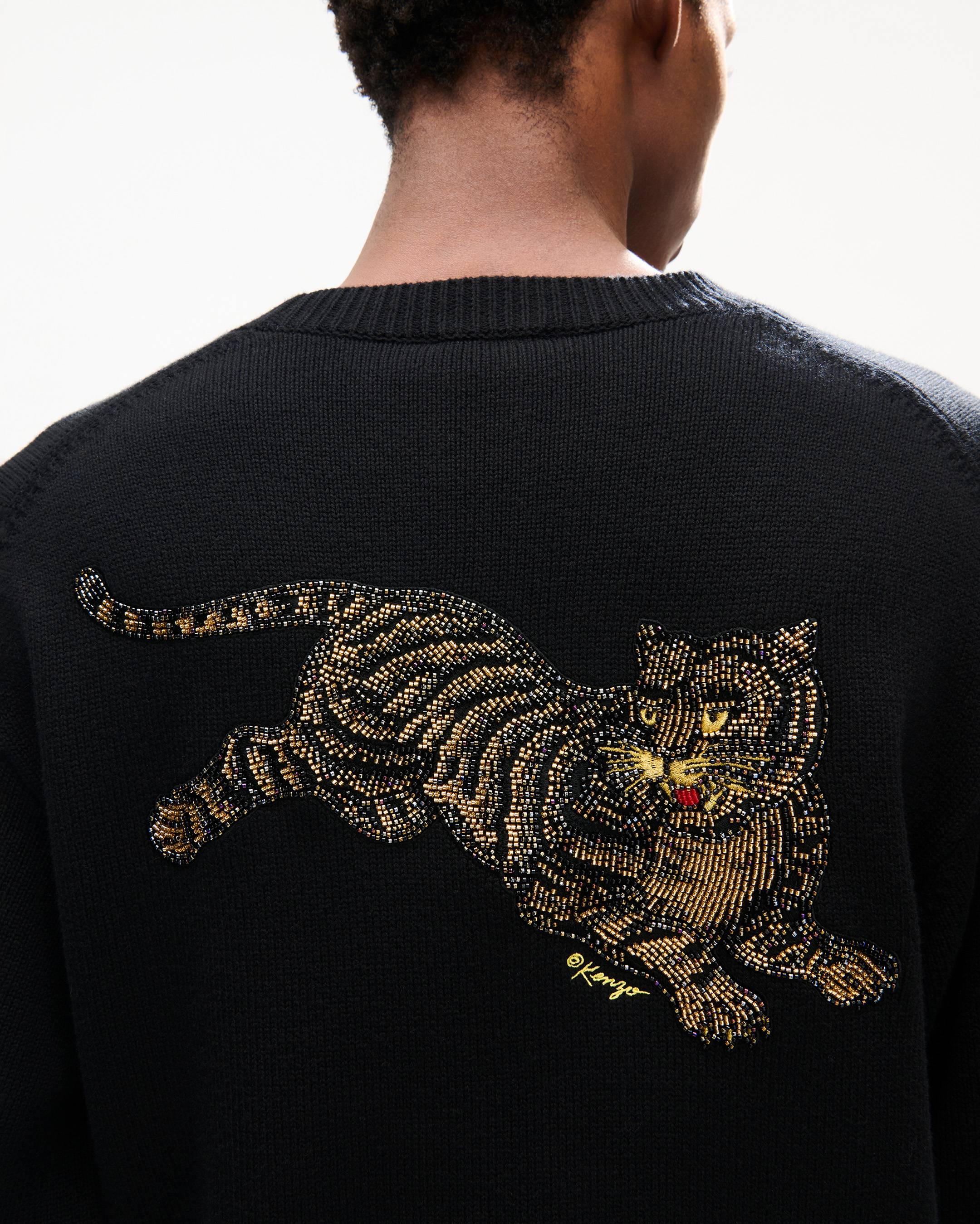 KENZO Jumping Tiger' embroidered cardigan in wool cotton | Men's