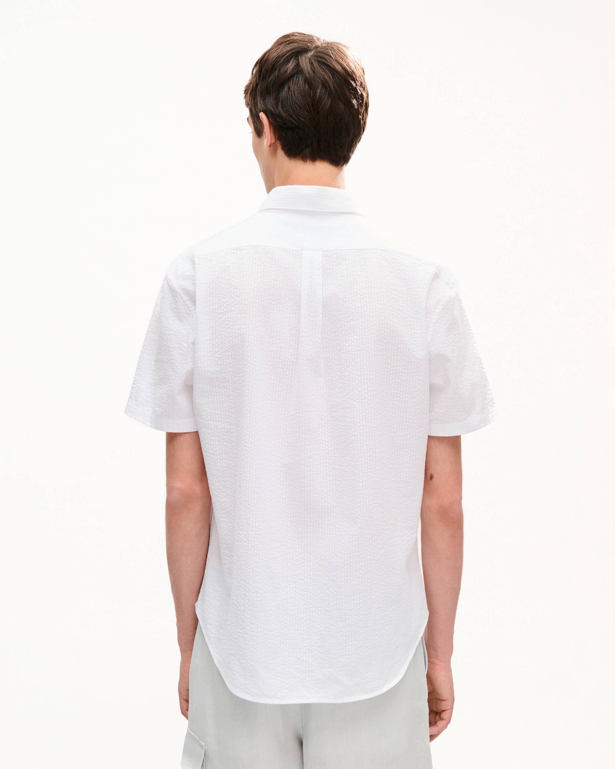 Camicia casual a maniche corte in cotone seersucker 'KENZO Signature'