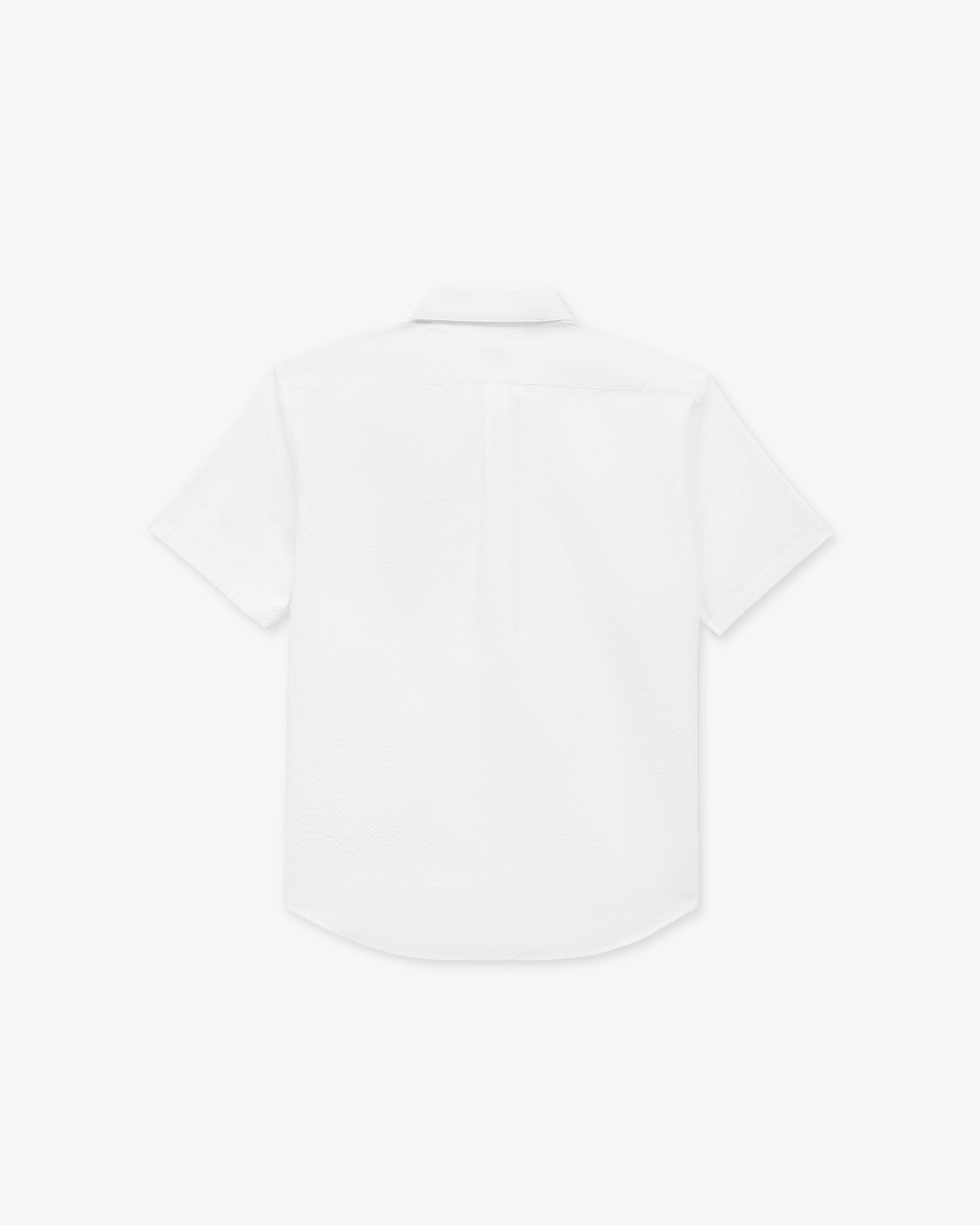 Camicia casual a maniche corte in cotone seersucker 'KENZO Signature'