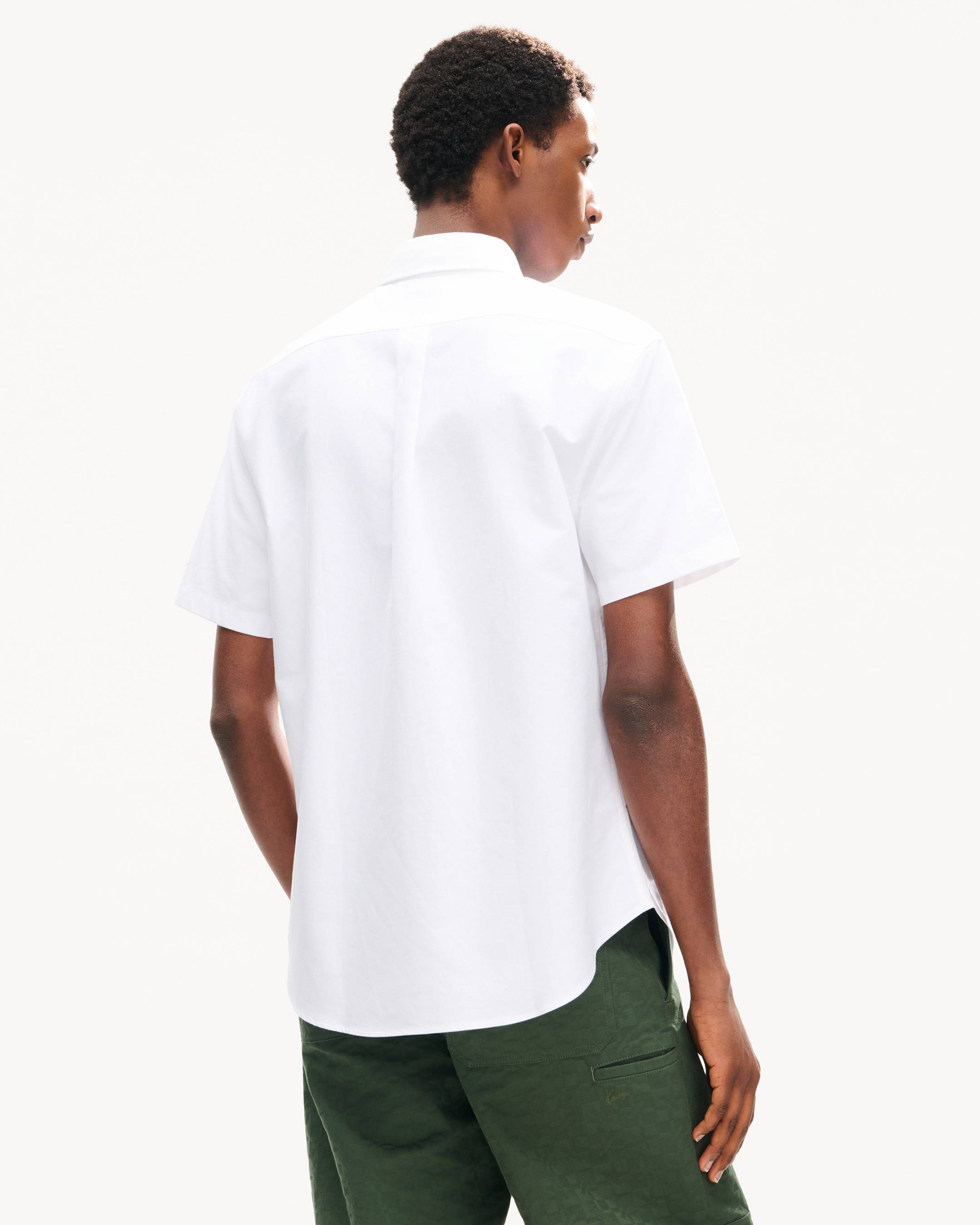 'KENZO Jumping Tiger' embroidered short sleeve shirt in cotton oxford