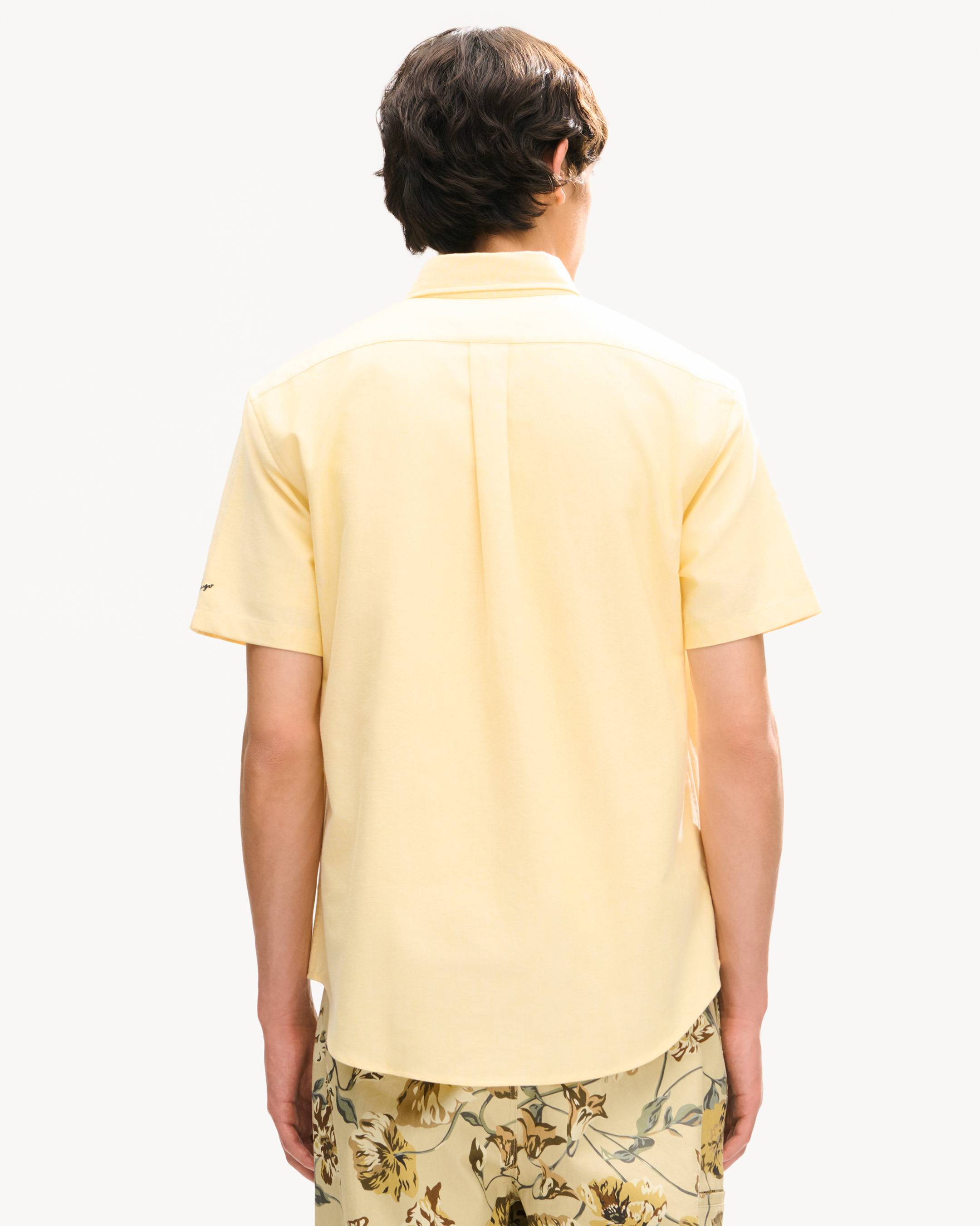 'KENZO Jumping Tiger' embroidered short sleeve shirt in cotton oxford