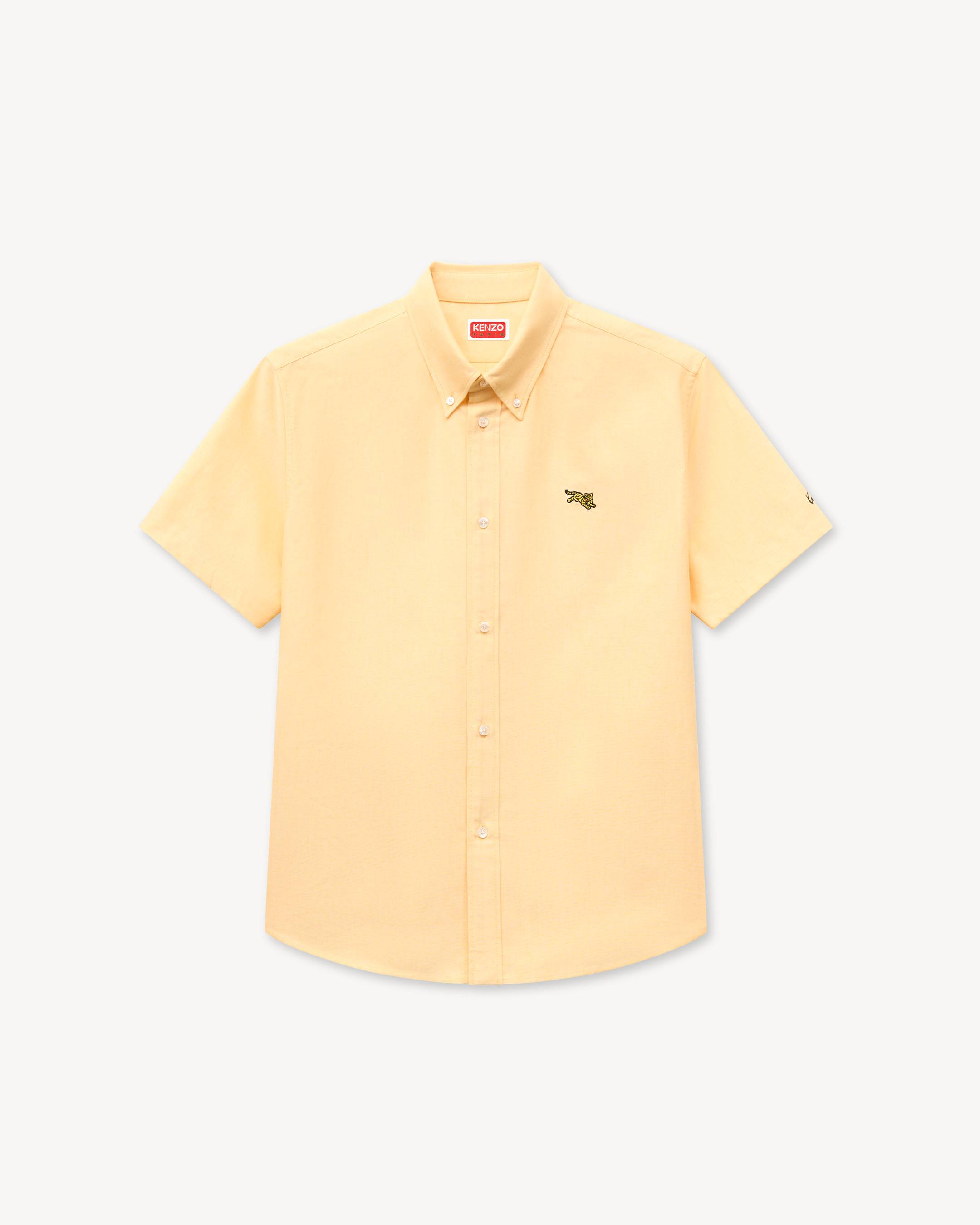 'KENZO Jumping Tiger' embroidered short sleeve shirt in cotton oxford