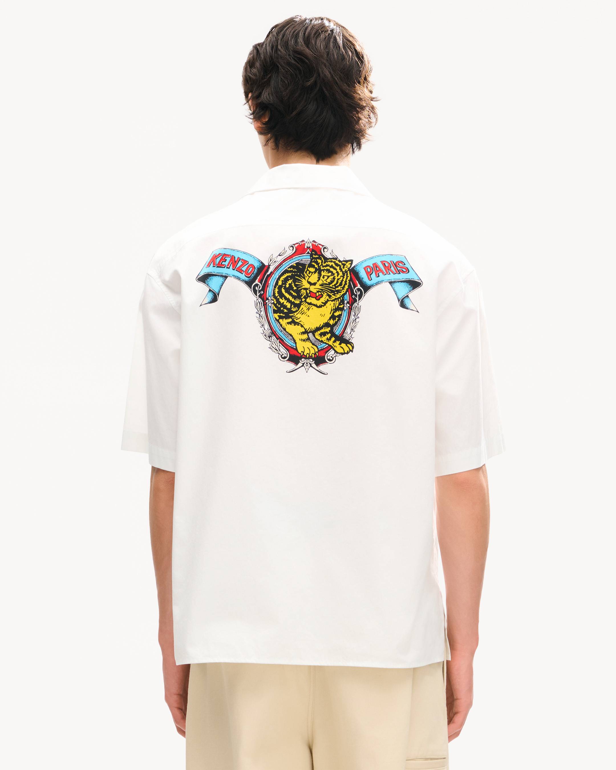 KENZO Jumping Tiger' haiwaiian short sleeve shirt in cotton poplin