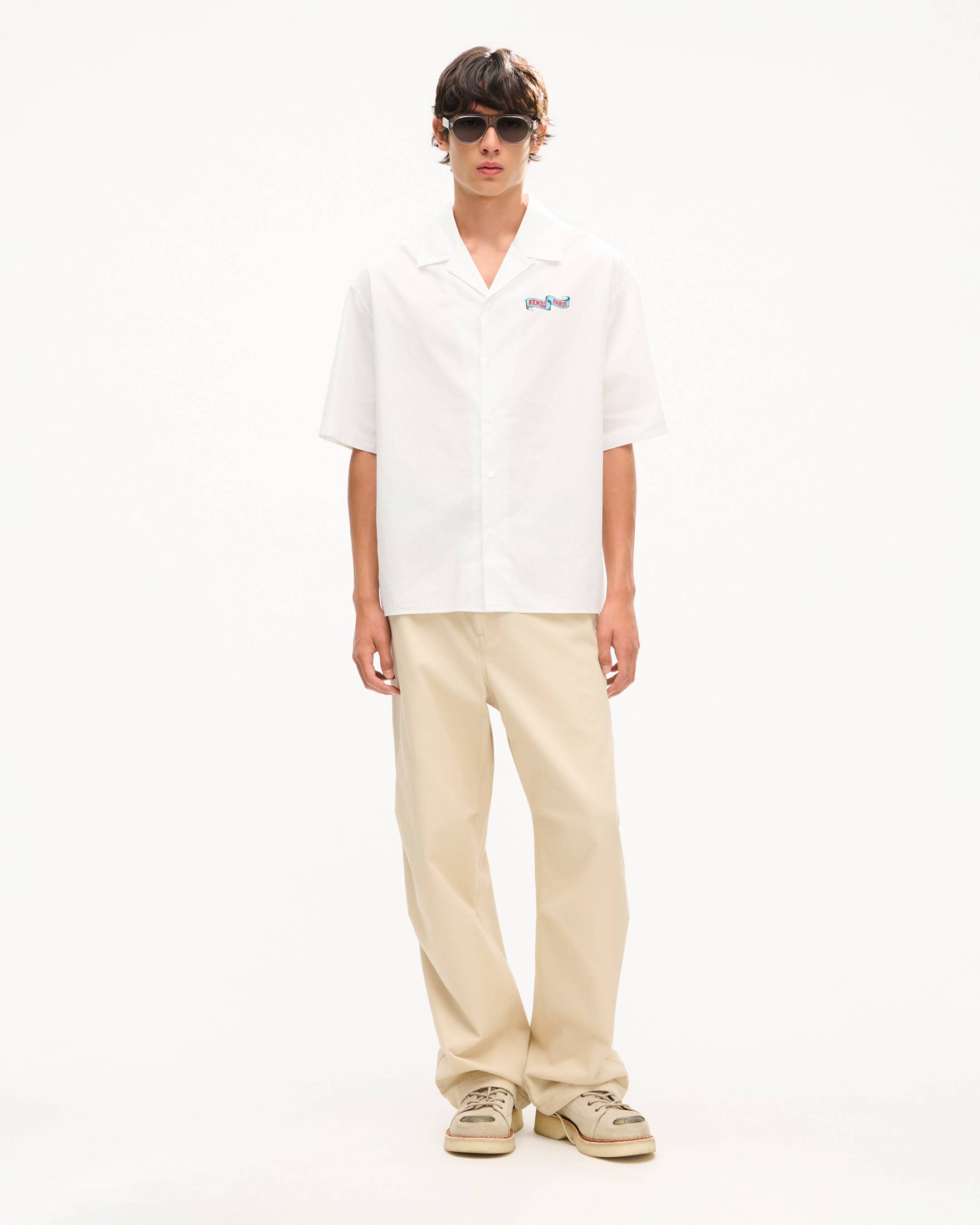 'KENZO Jumping Tiger' haiwaiian short sleeve shirt in cotton poplin