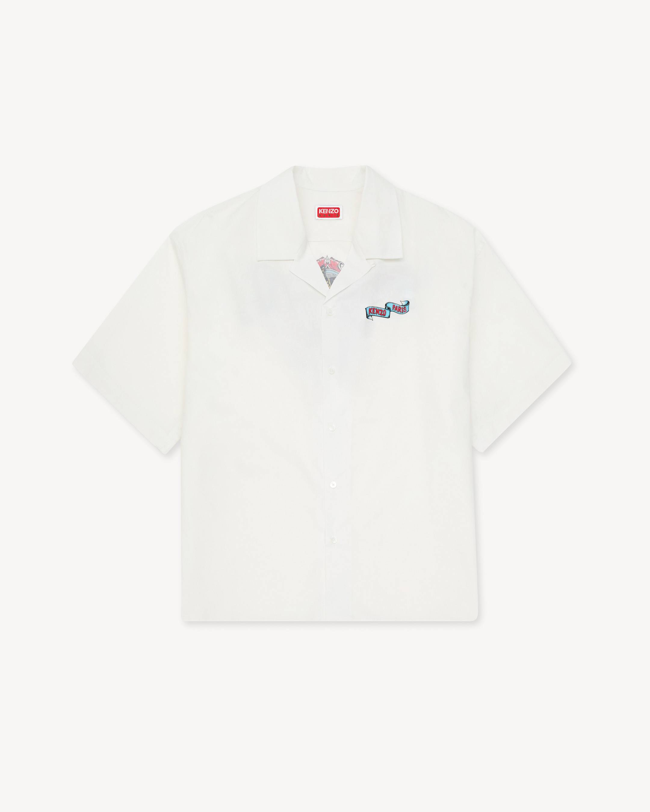 'KENZO Jumping Tiger' haiwaiian short sleeve shirt in cotton poplin