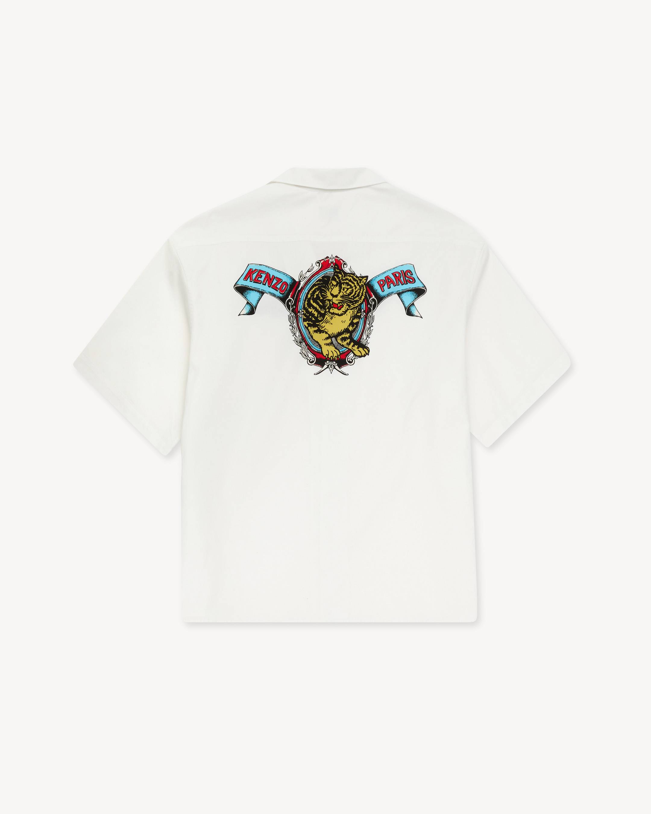 KENZO Jumping Tiger' haiwaiian short sleeve shirt in cotton poplin