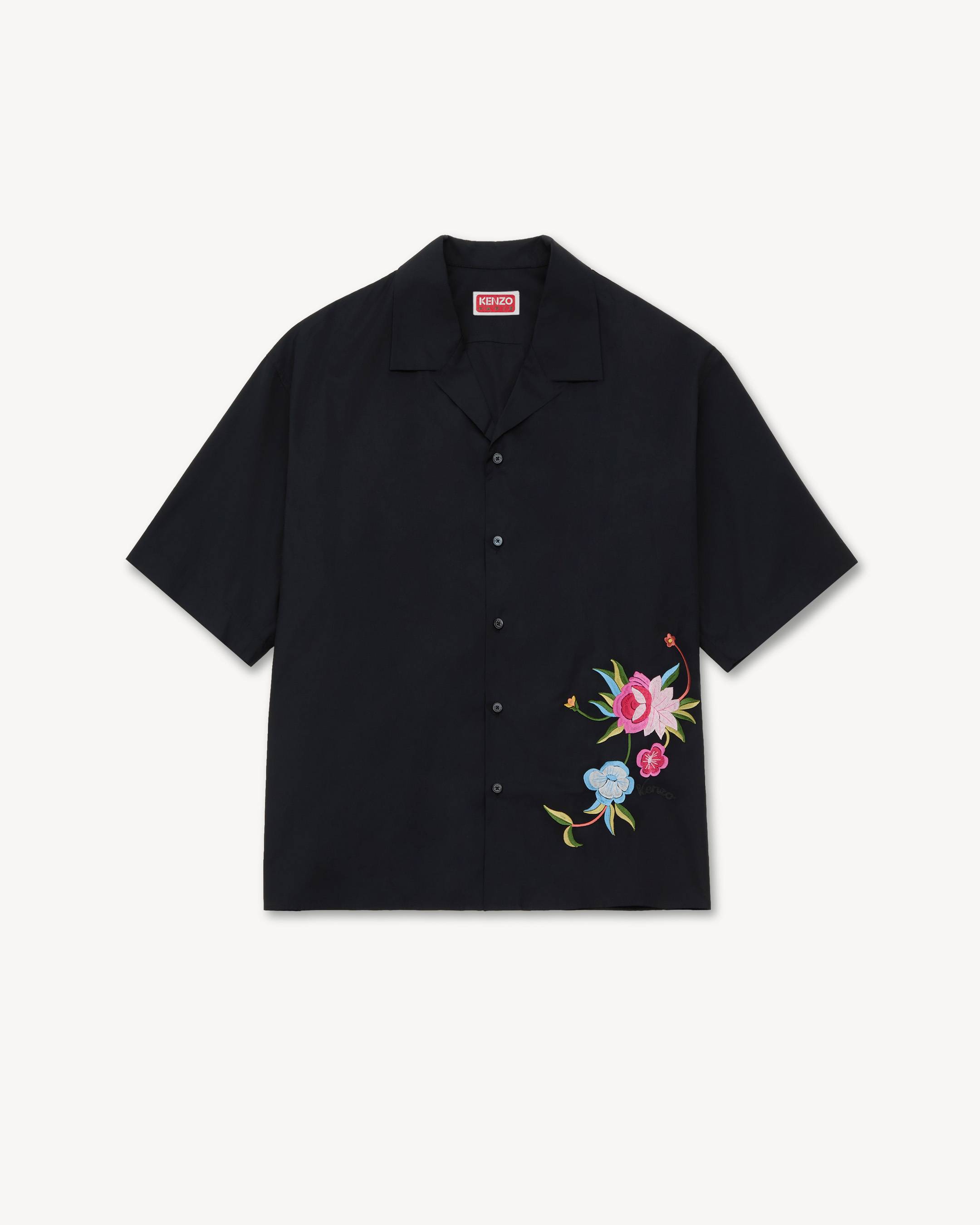 'KENZO Wildflower' haiwaiian short sleeve shirt in cotton poplin