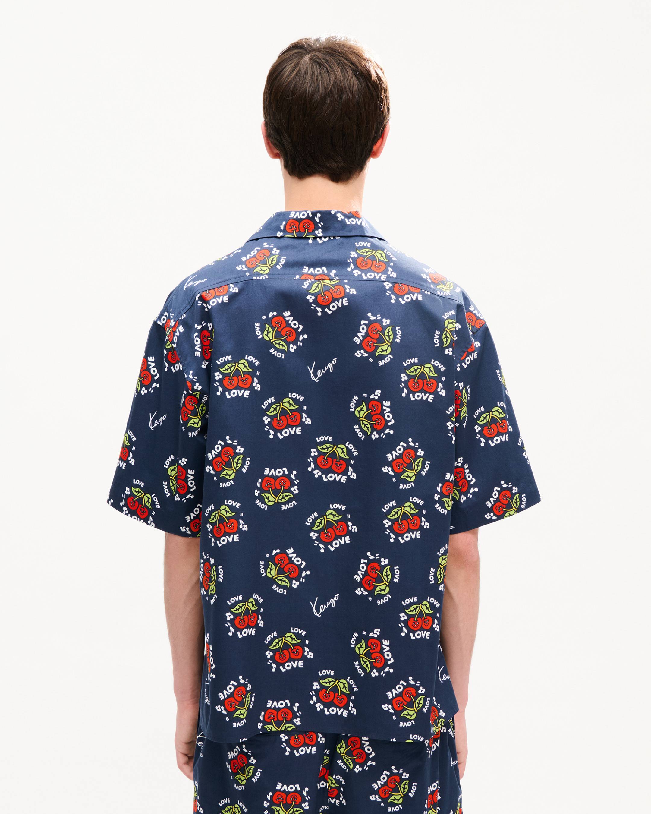 'KENZO Loves' hawaiian short sleeve shirt in cotton poplin