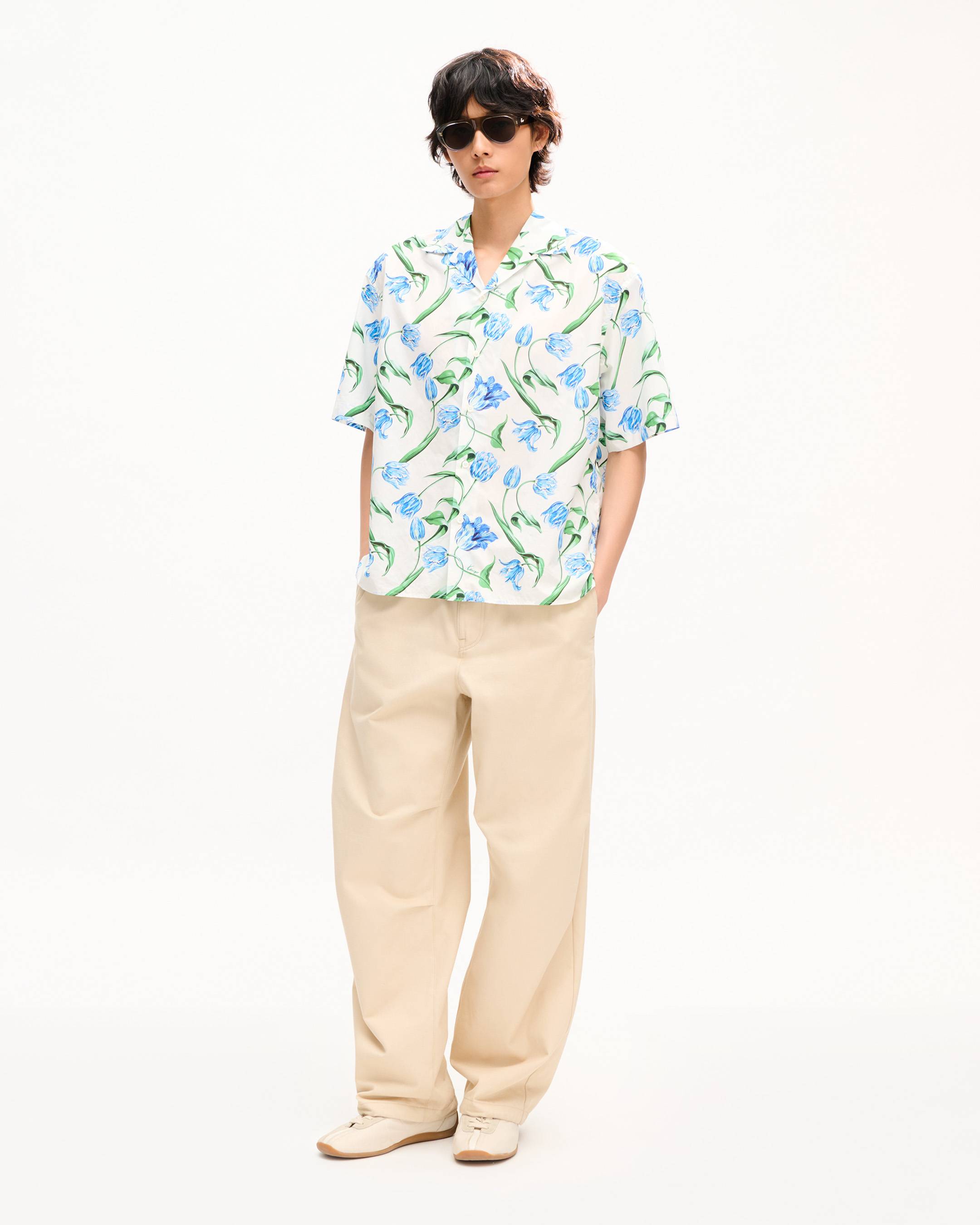 Chemise hawa&iuml;enne &agrave; manches courtes 'KENZO Tulip' en coton