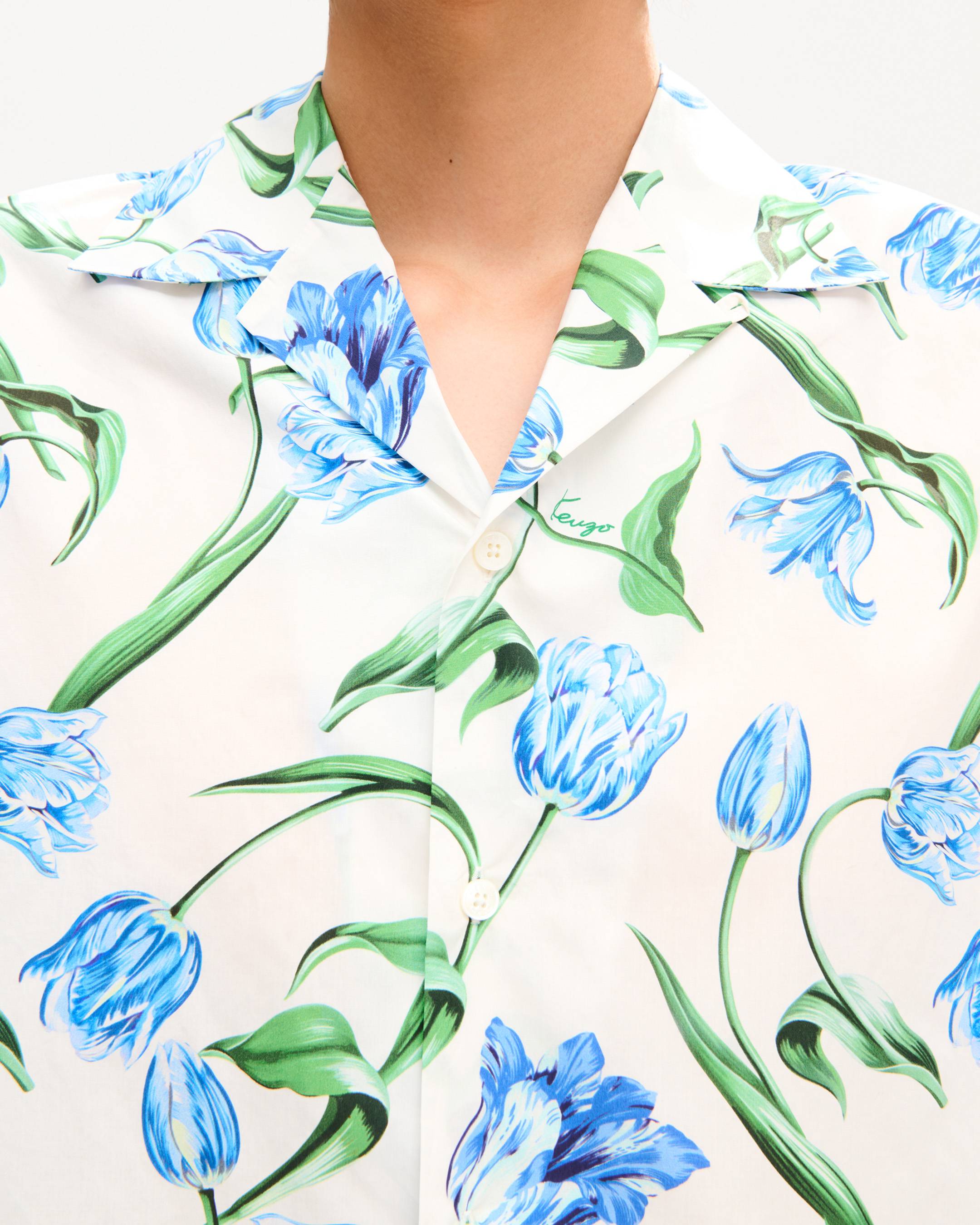 KENZO Tulip' hawaiian short sleeve shirt in cotton | Men's | KENZO