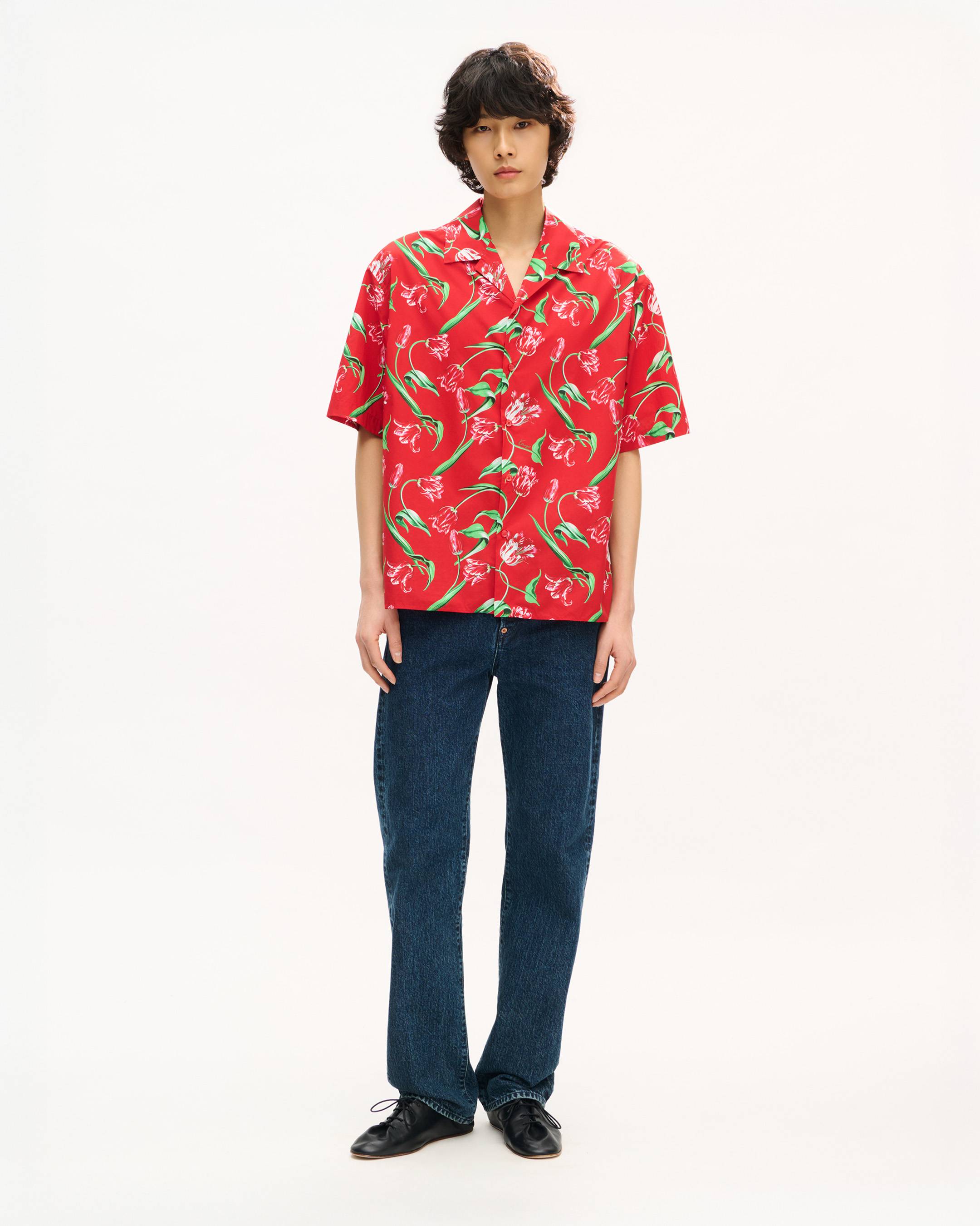 Chemise hawa&iuml;enne &agrave; manches courtes 'KENZO Tulip' en coton