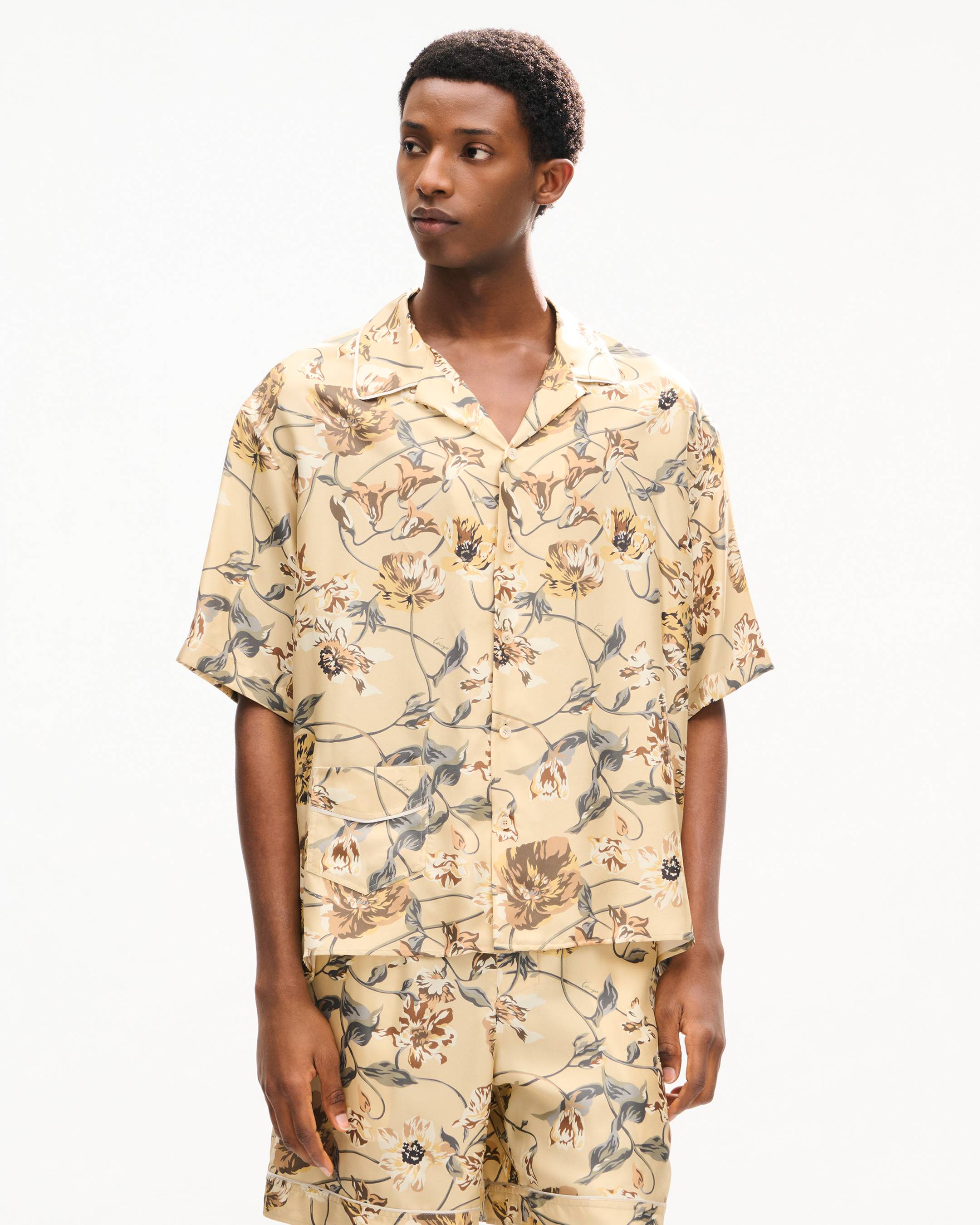 KENZO Wildflower' haiwaiian short sleeve shirt in silk | Men's | KENZO