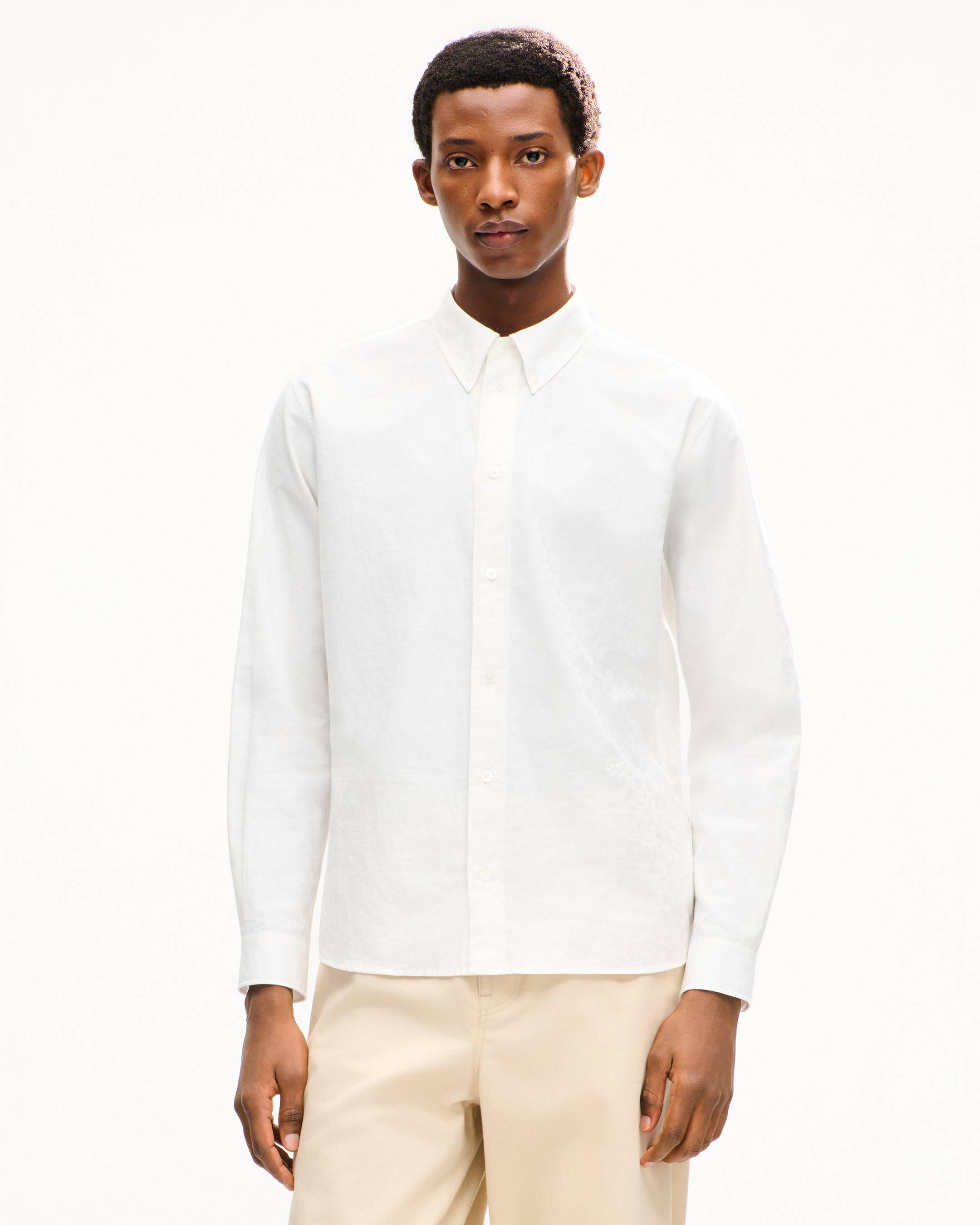 'Kenzogram' casual shirt in jacquard cotton twill