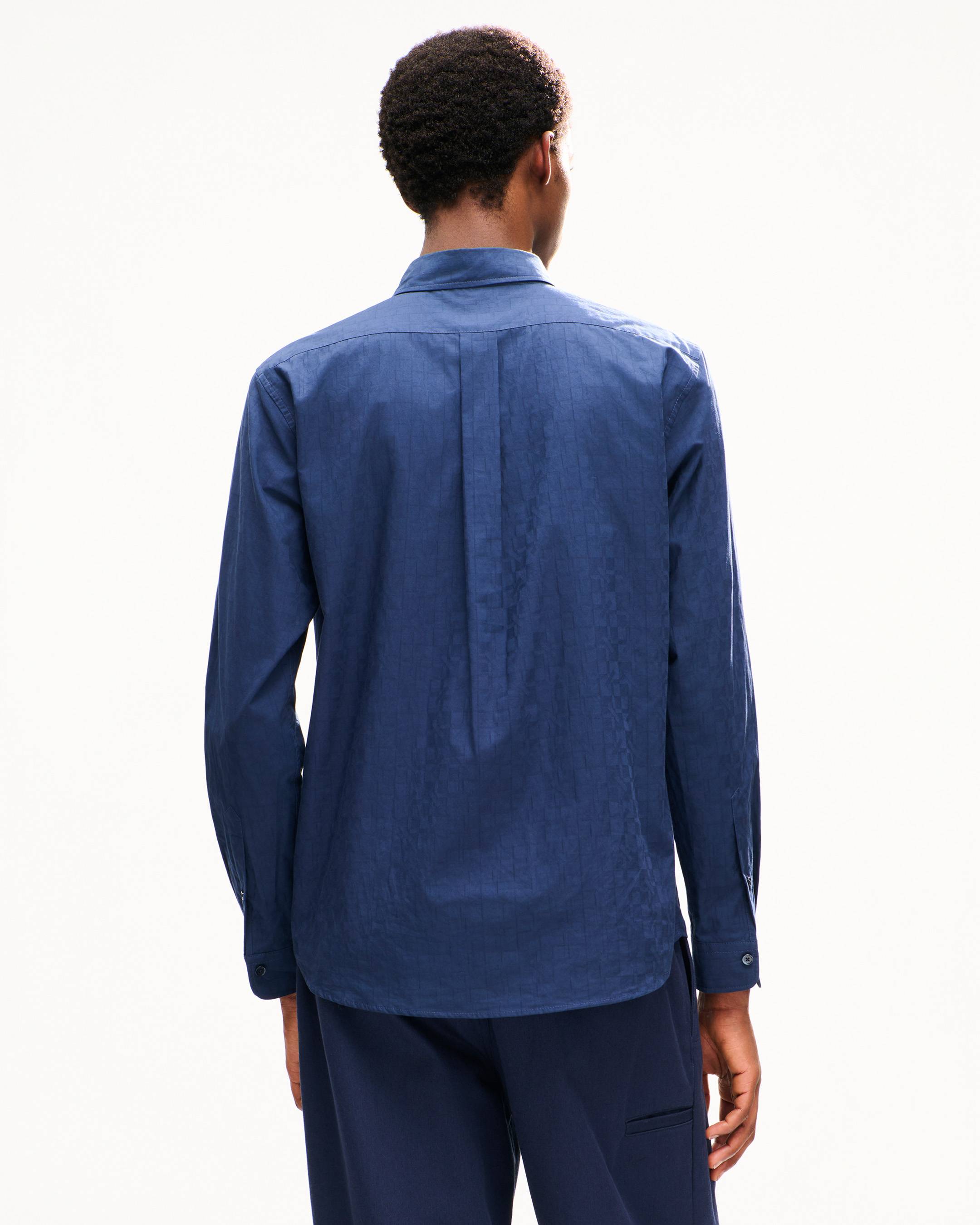 'Kenzogram' casual shirt in jacquard cotton twill