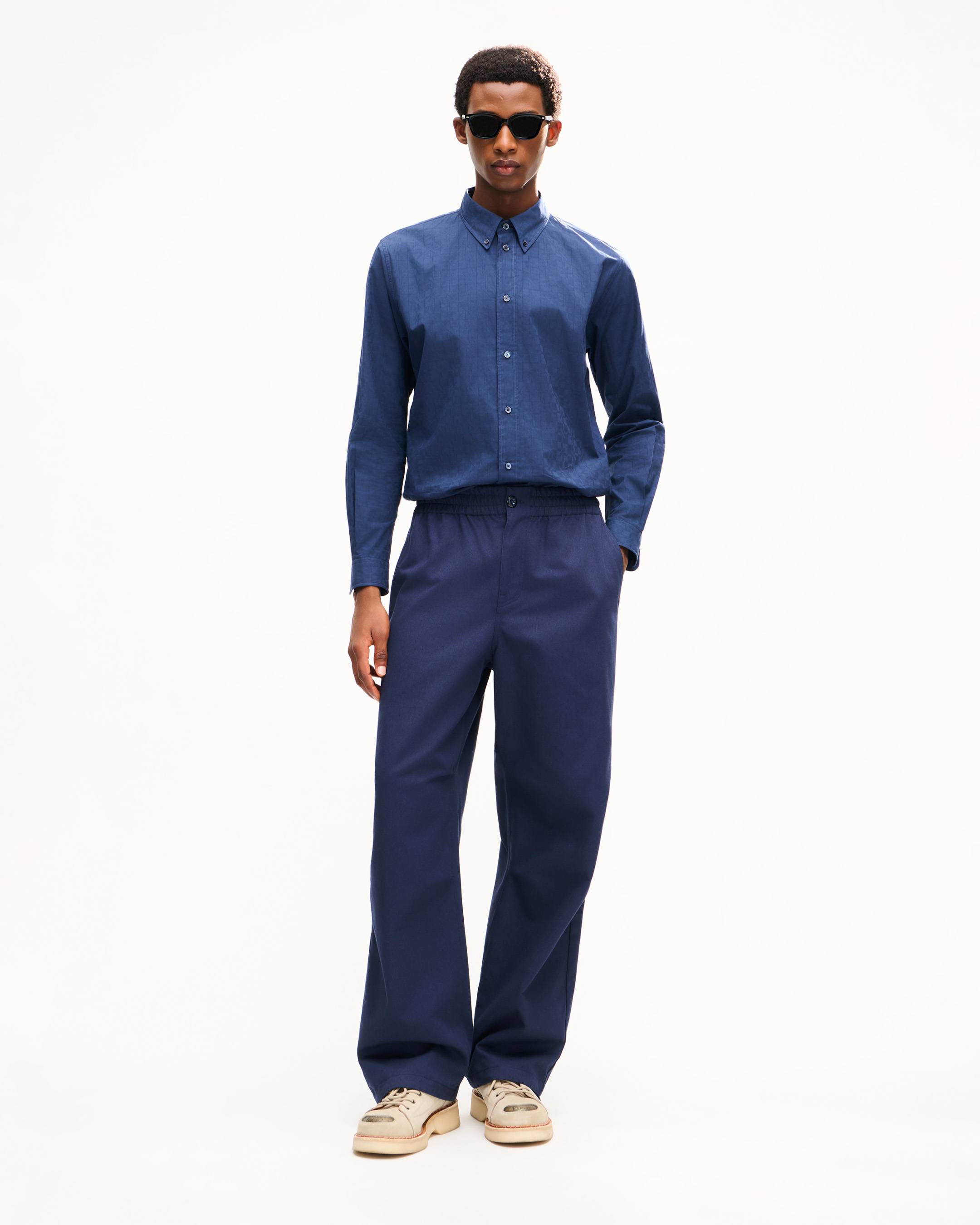 'Kenzogram' casual shirt in jacquard cotton twill