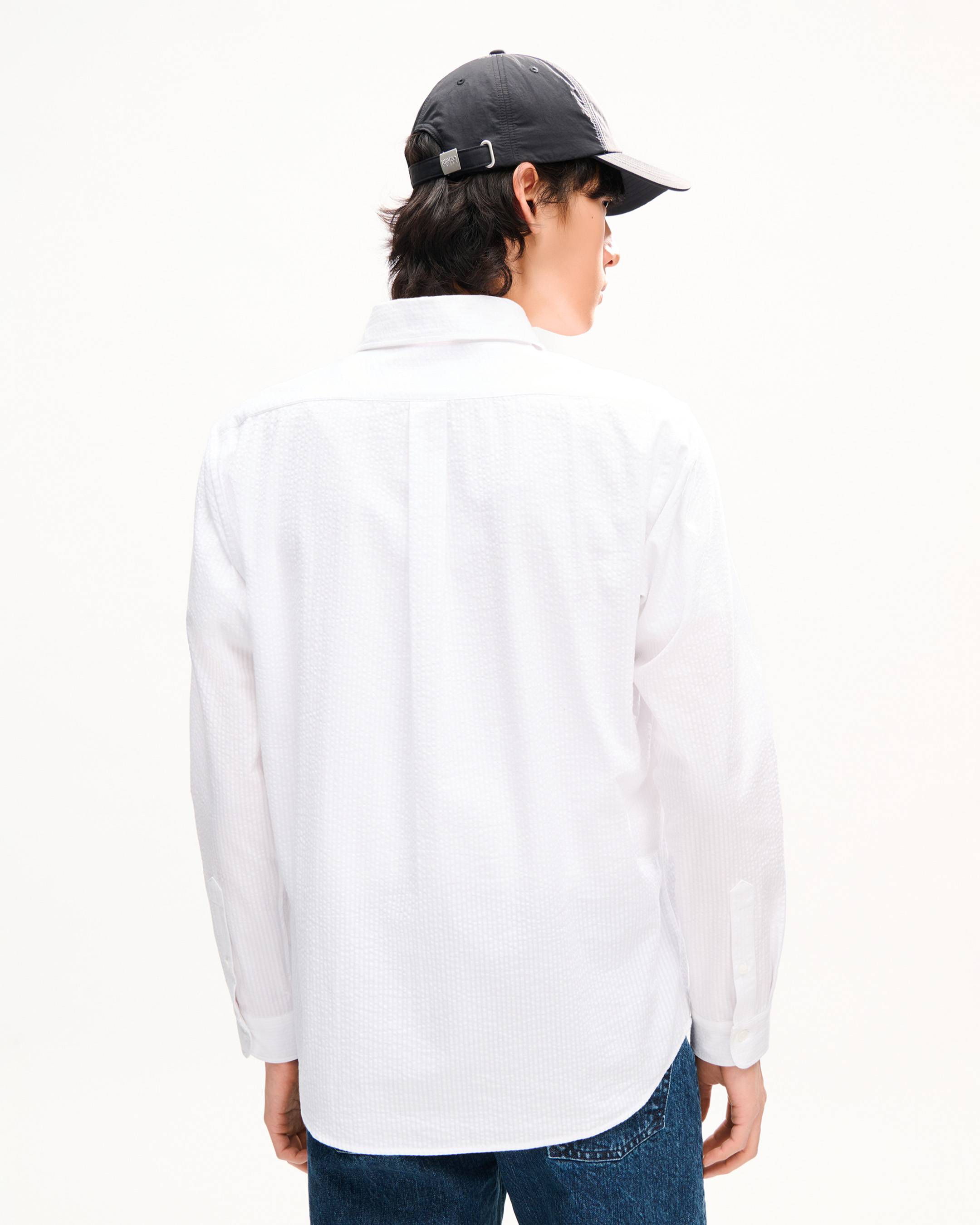 Chemise relax 'KENZO Signature' en coton seersucker