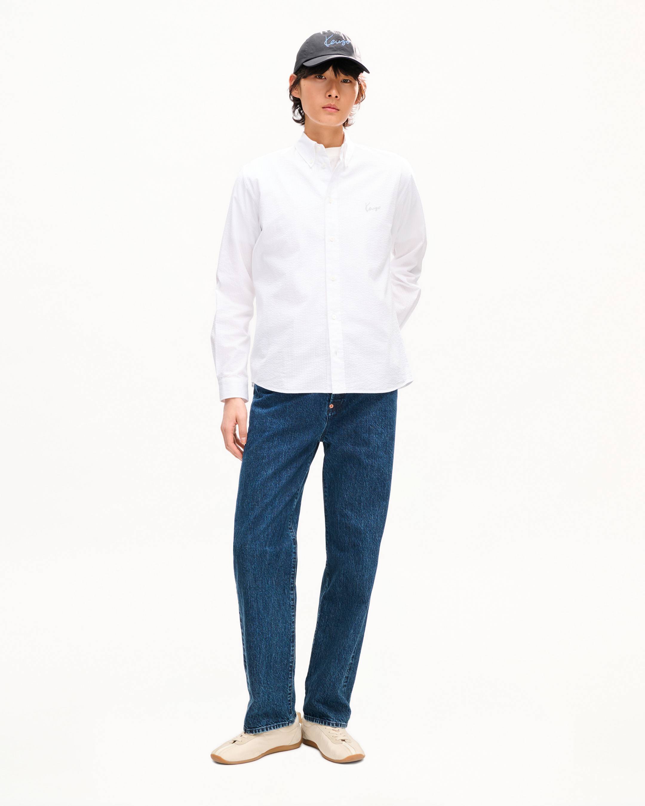 Chemise relax 'KENZO Signature' en coton seersucker