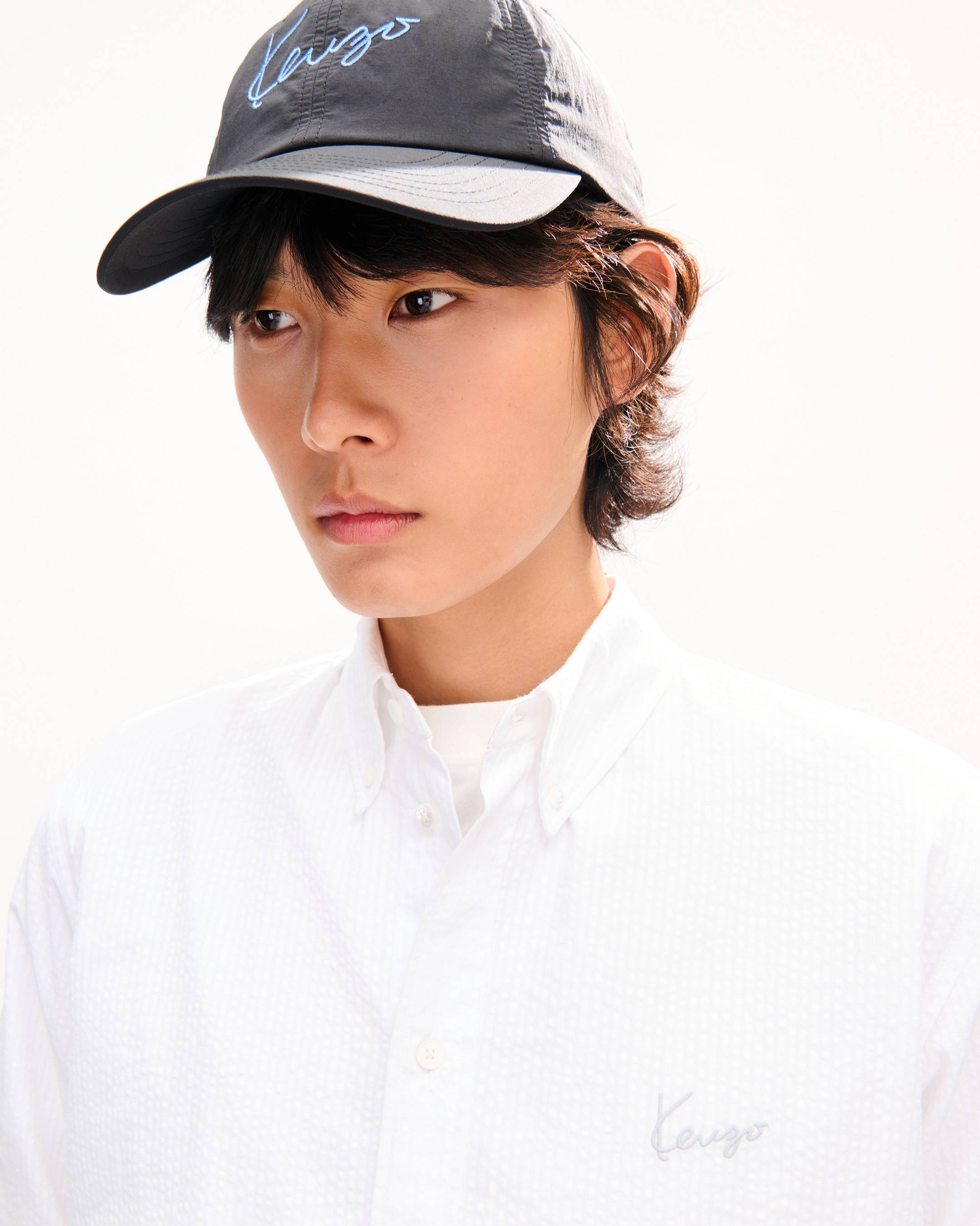 Chemise relax 'KENZO Signature' en coton seersucker