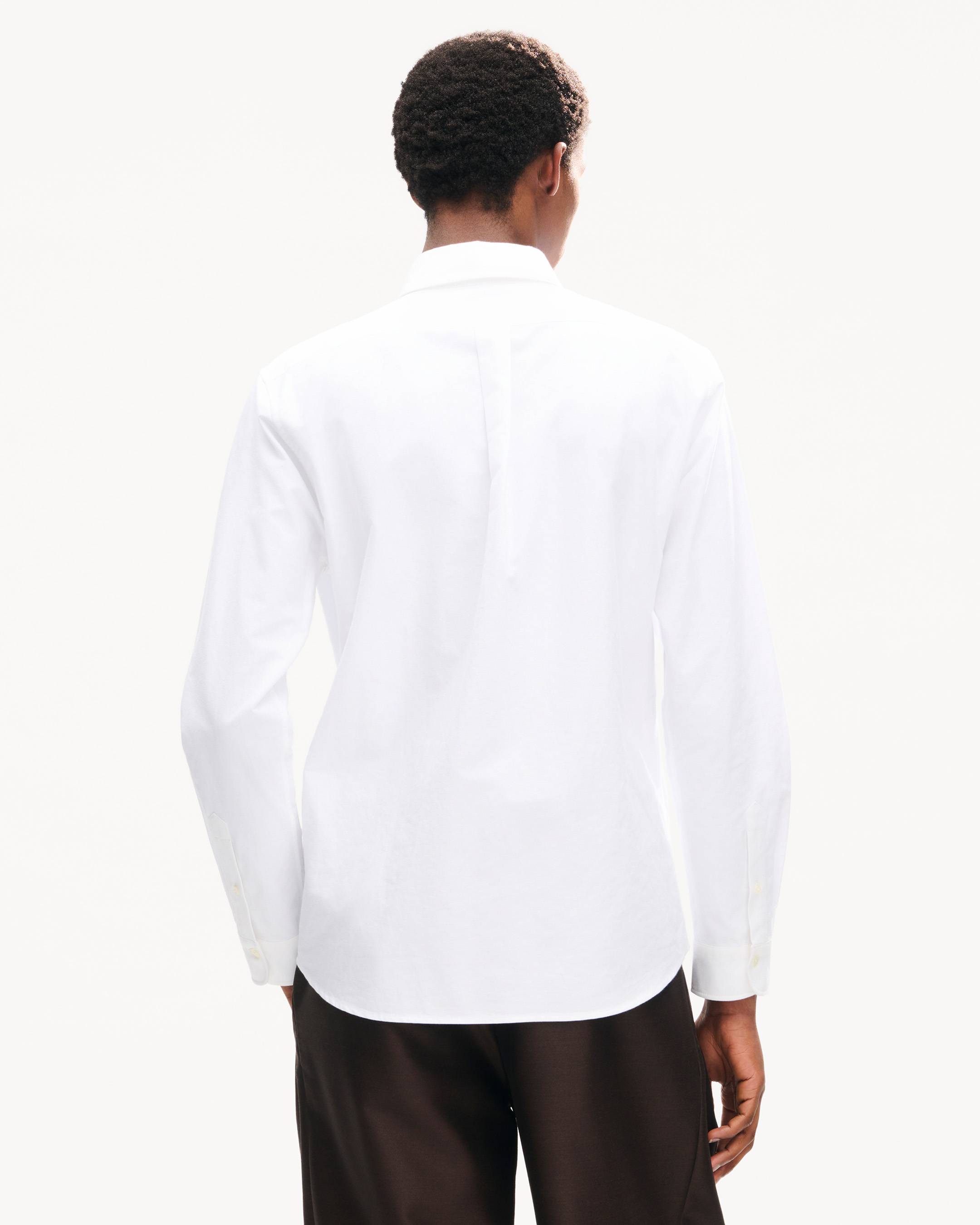 'KENZO Jumping Tiger' embroidered casual shirt in cotton oxford
