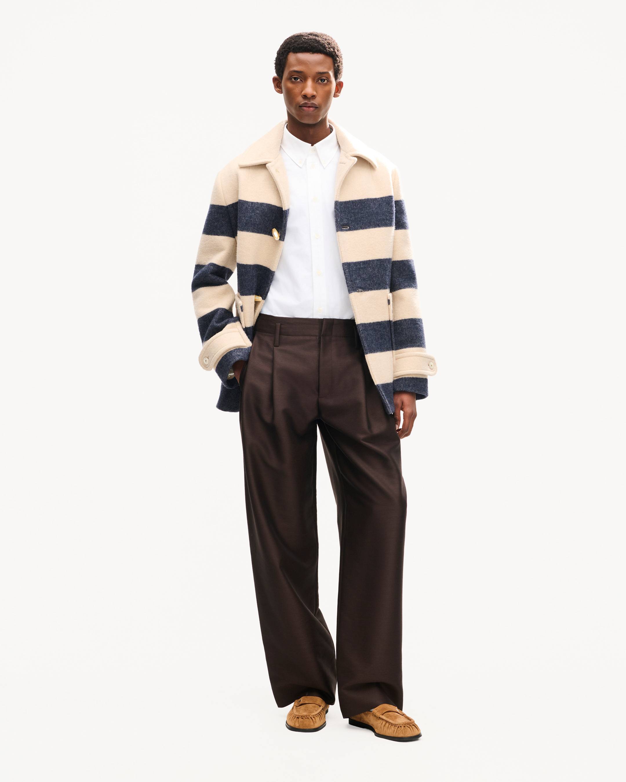 'KENZO Jumping Tiger' embroidered casual shirt in cotton oxford