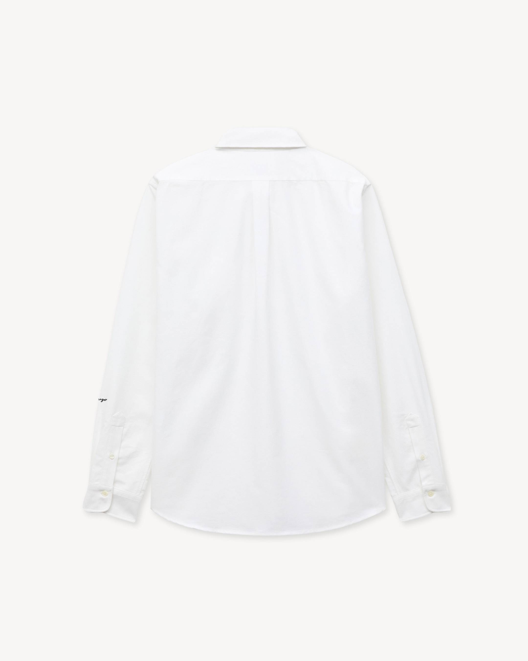 'KENZO Jumping Tiger' embroidered casual shirt in cotton oxford