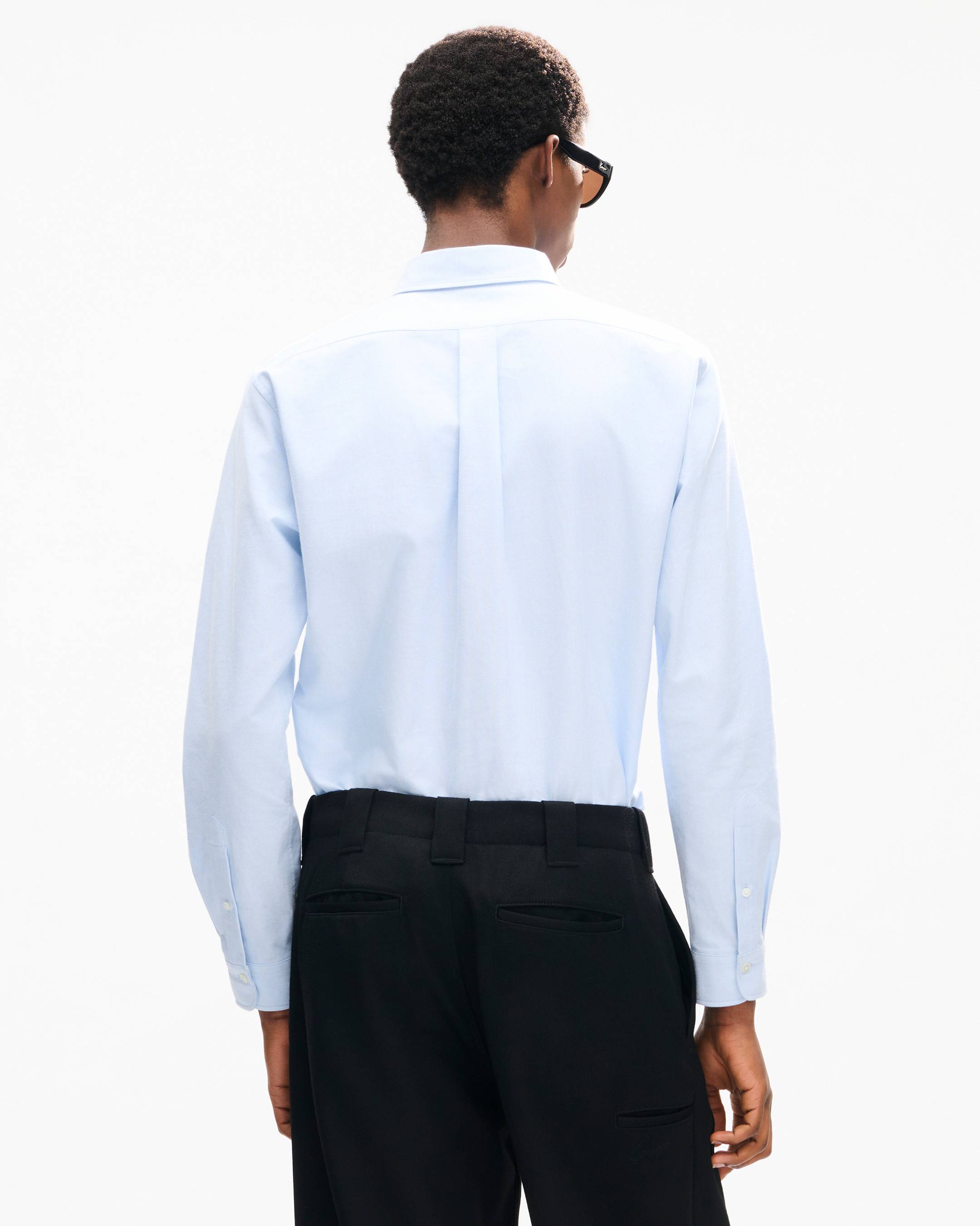 'KENZO Jumping Tiger' embroidered casual shirt in cotton oxford