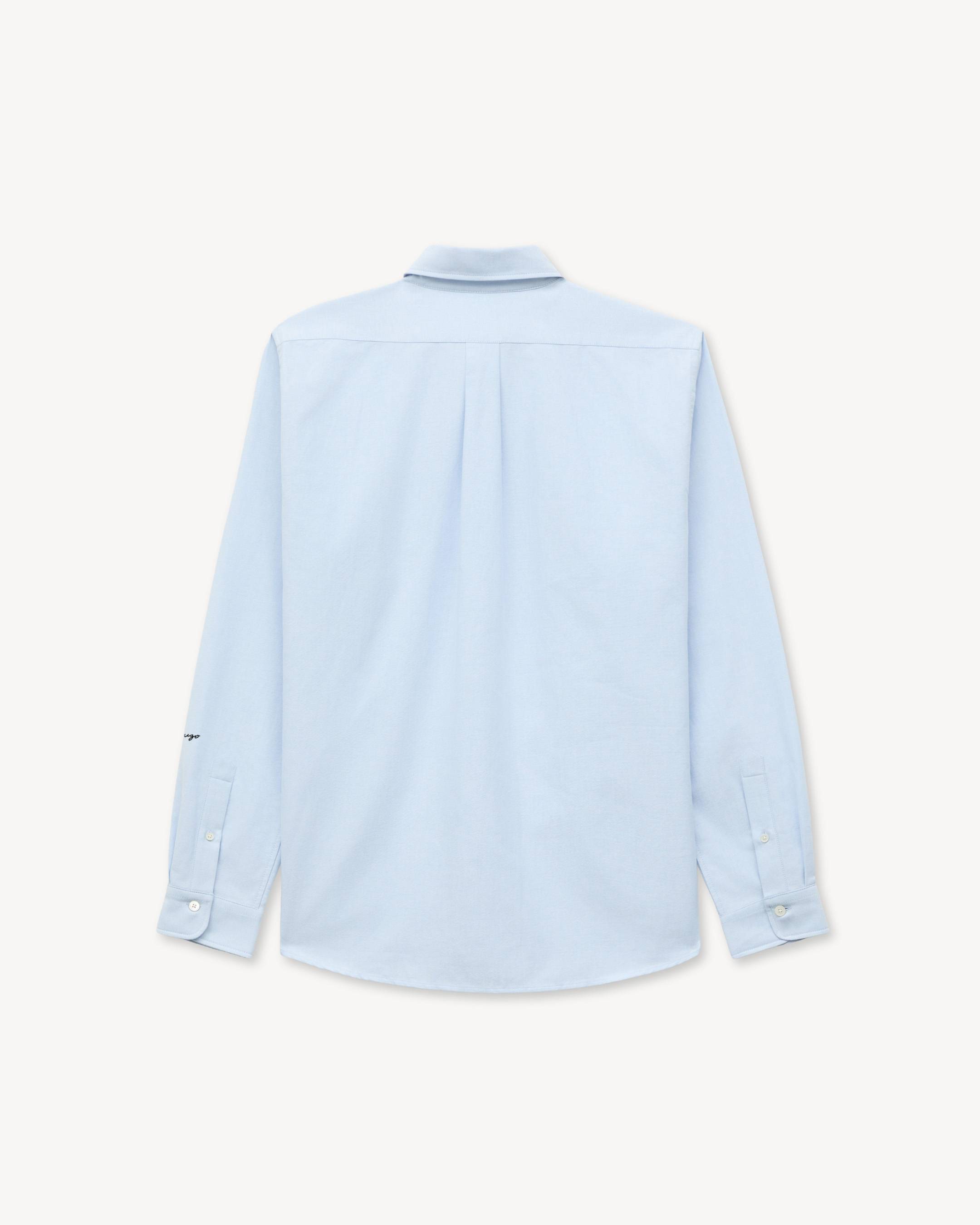 'KENZO Jumping Tiger' embroidered casual shirt in cotton oxford