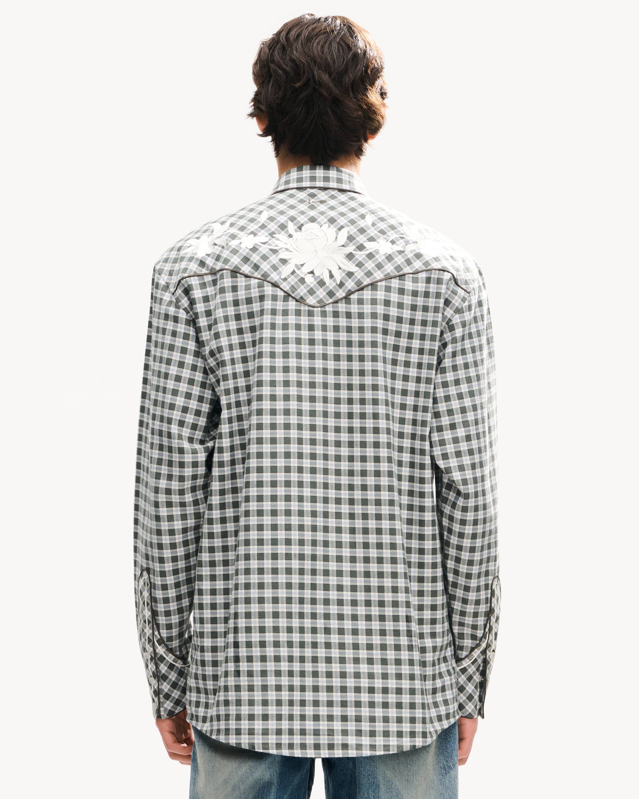 'KENZO Wildflower' embroidered western shirt in wool cotton