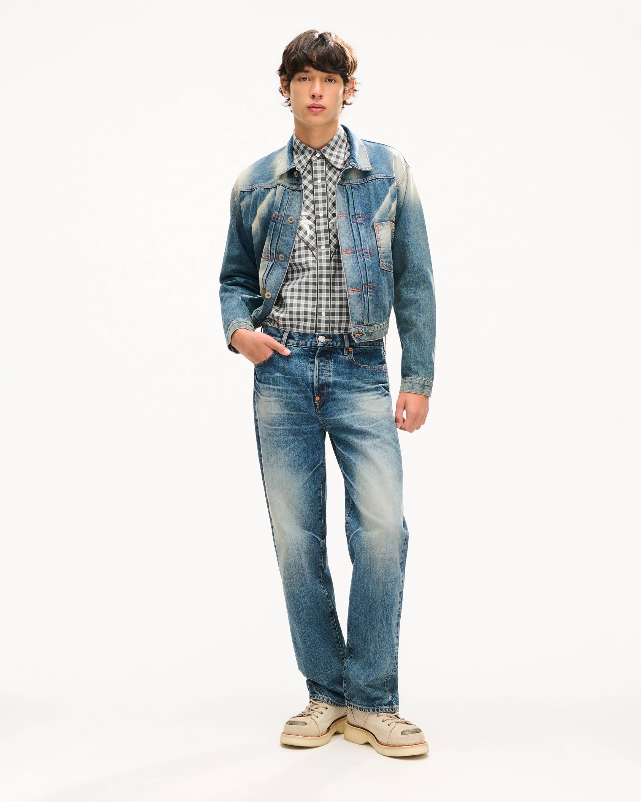 'KENZO Wildflower' embroidered western shirt in wool cotton