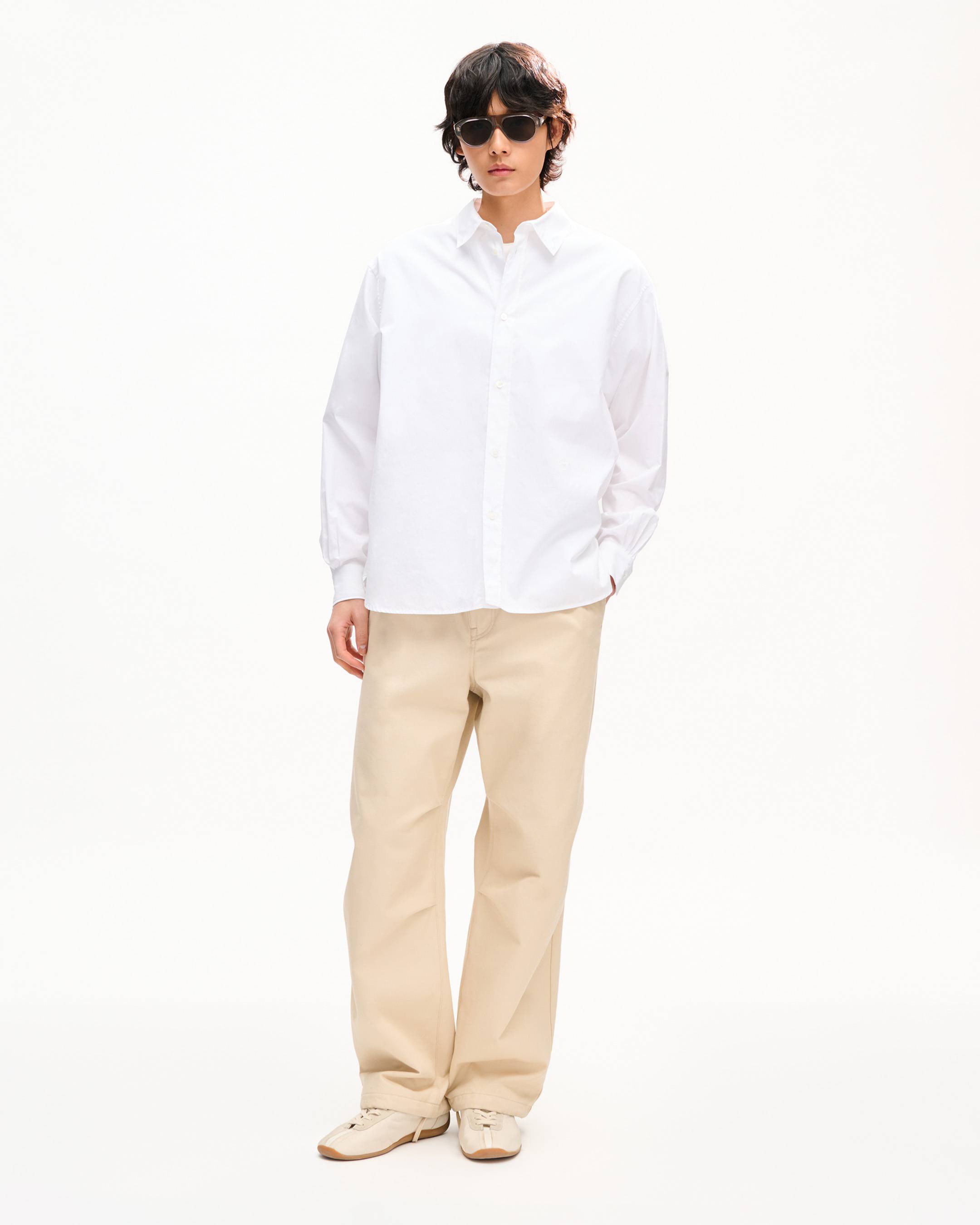 Chemise relax en popeline de coton