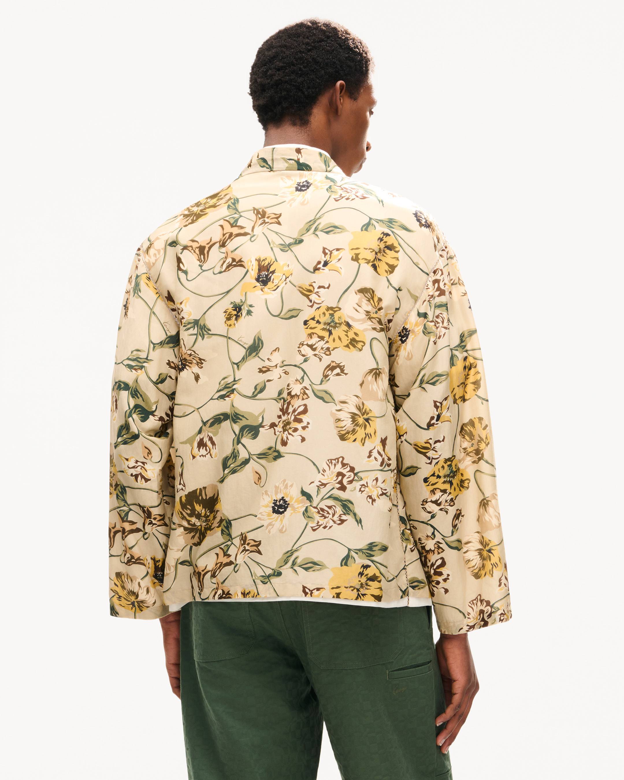 'KENZO Wildflower' genderless kimono overshirt in cotton silk