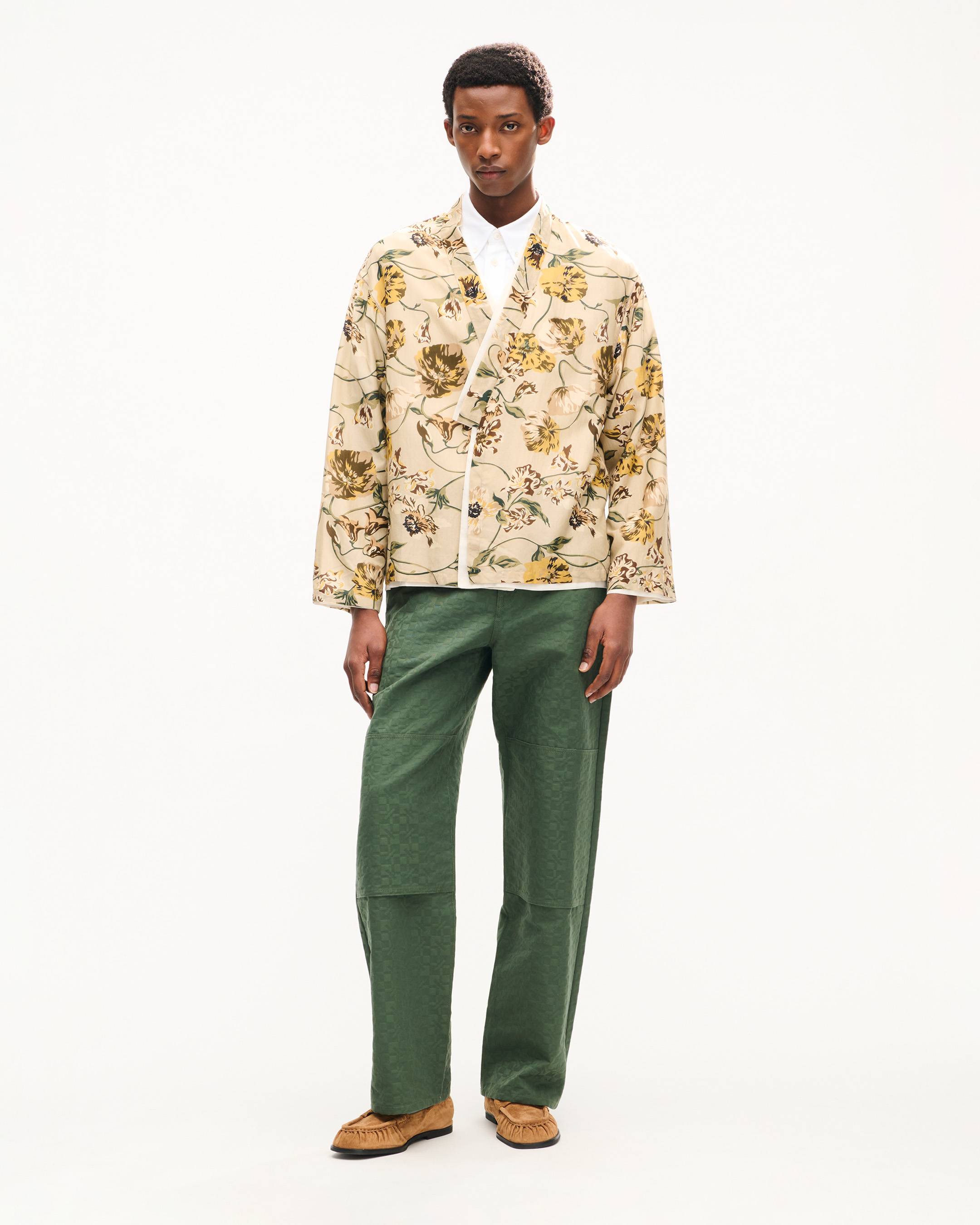 KENZO Wildflower' genderless kimono overshirt in cotton silk