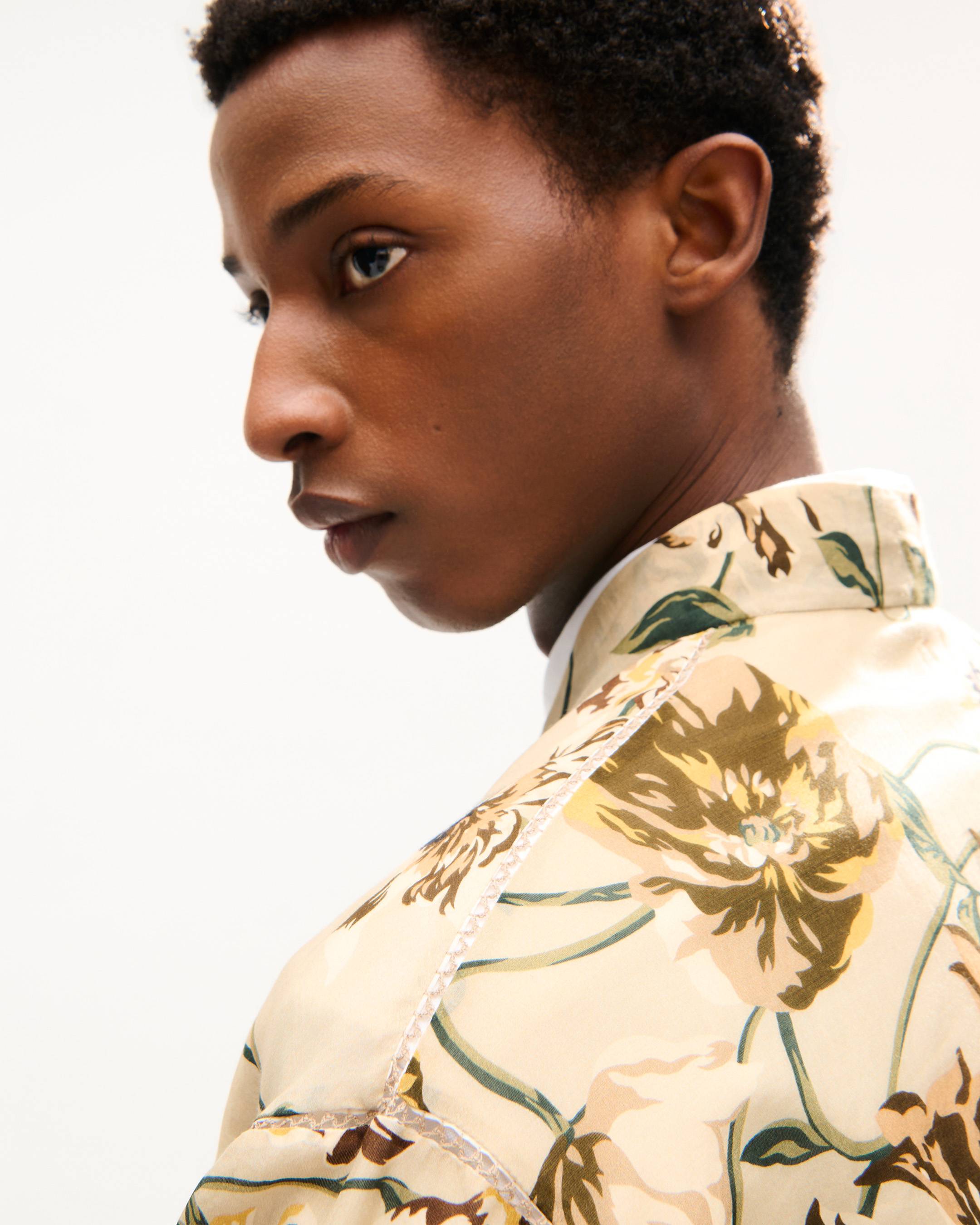 'KENZO Wildflower' genderless kimono overshirt in cotton silk