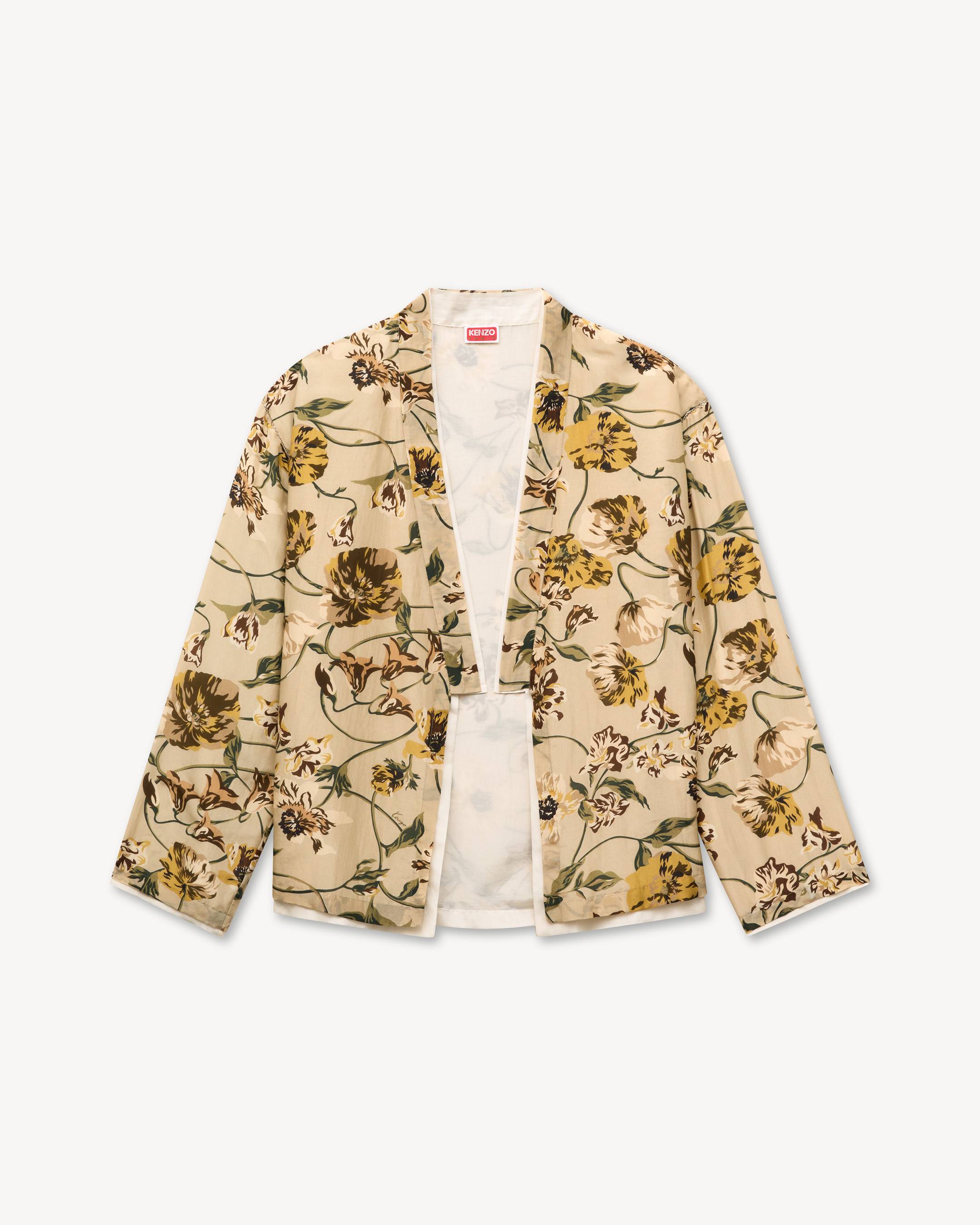 'KENZO Wildflower' genderless kimono overshirt in cotton silk