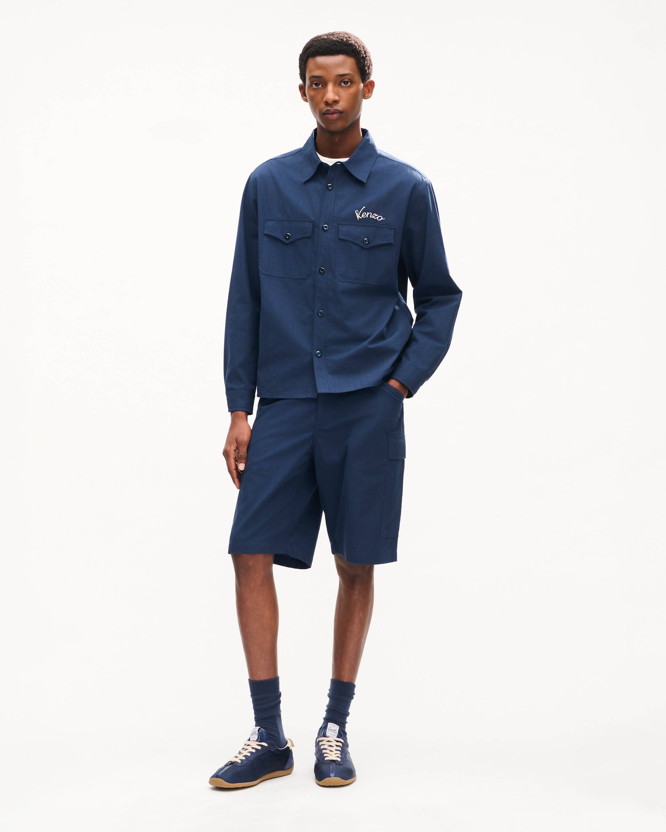 'KENZO Varsity' embroidered overshirt in cotton twill