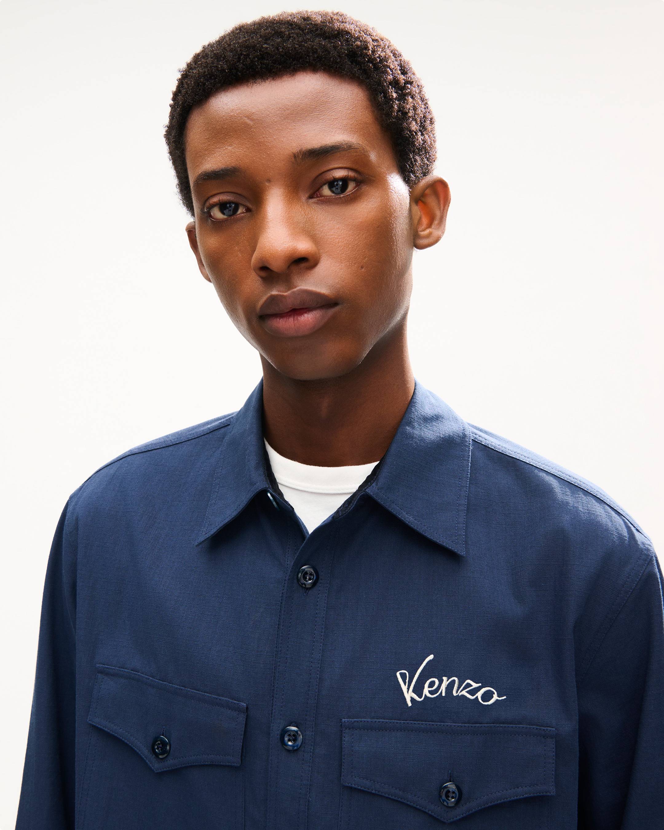 KENZO Varsity' embroidered overshirt in cotton twill | Men's | KENZO