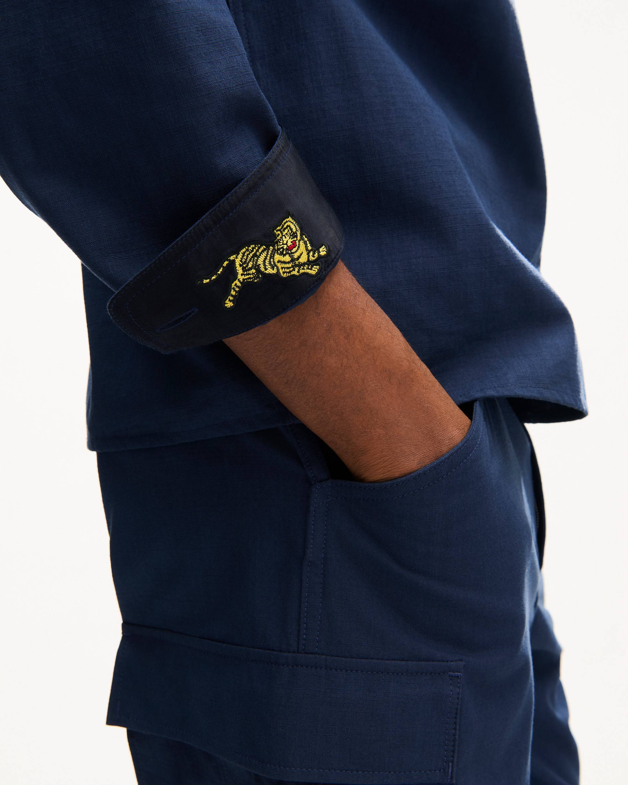 'KENZO Varsity' embroidered overshirt in cotton twill