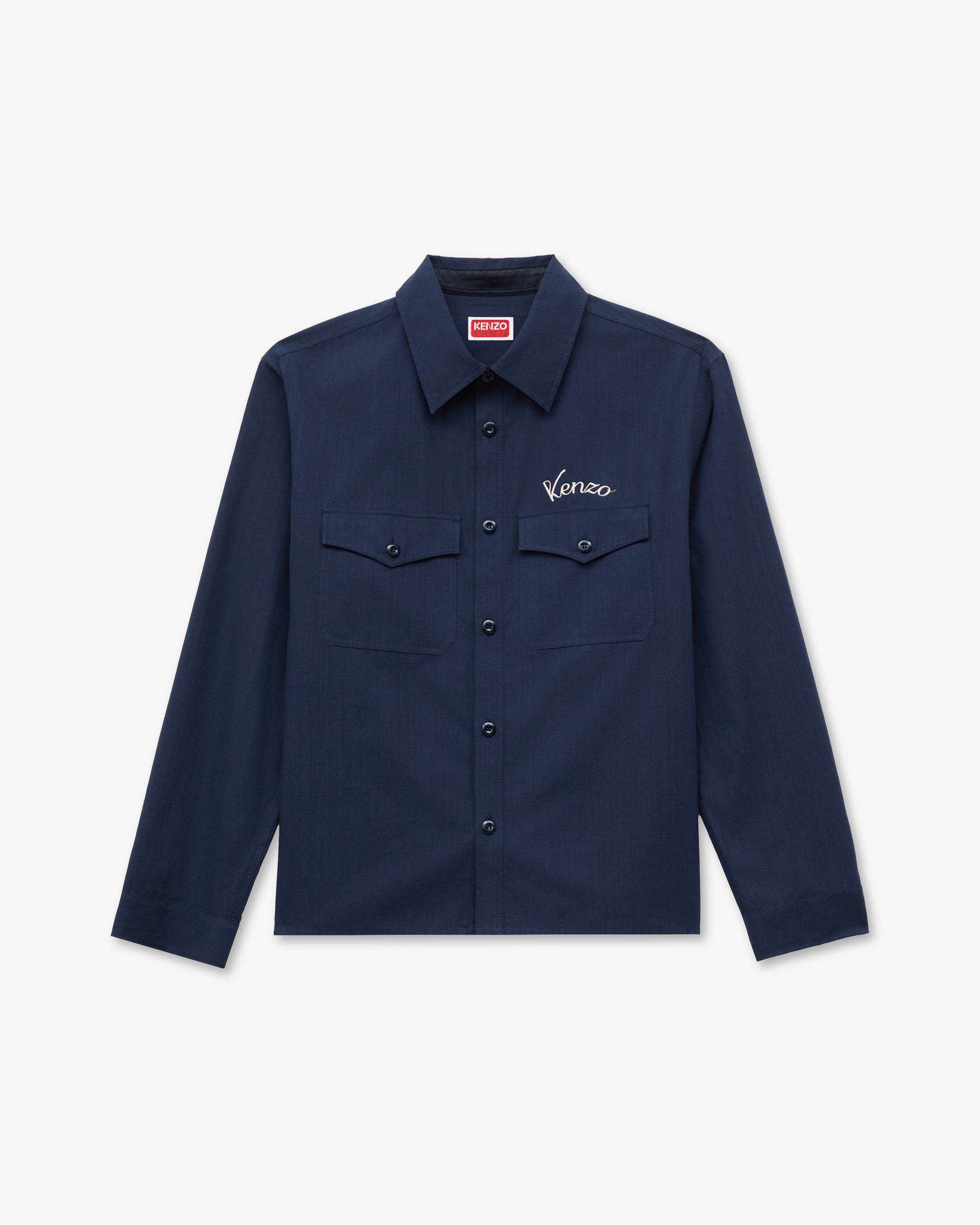 'KENZO Varsity' embroidered overshirt in cotton twill