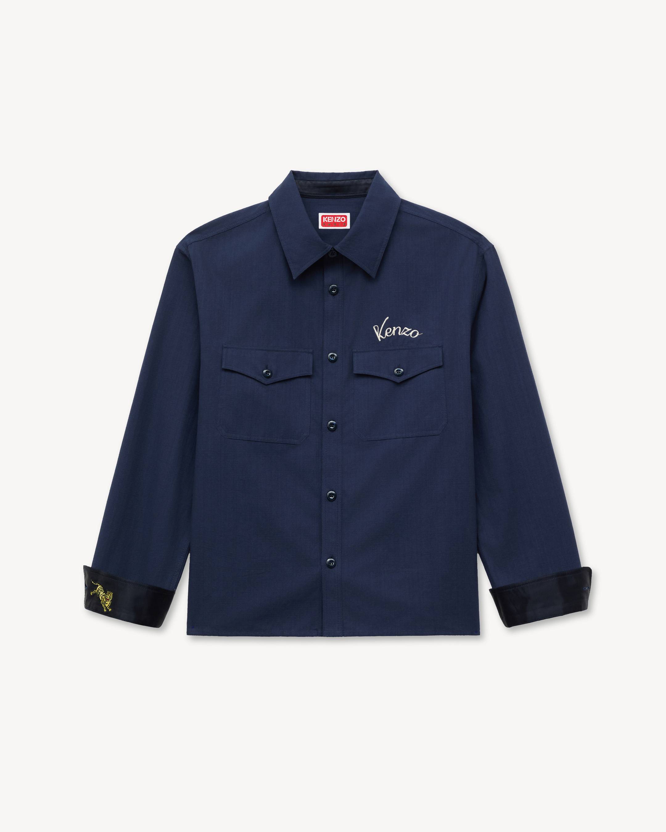 'KENZO Varsity' embroidered overshirt in cotton twill